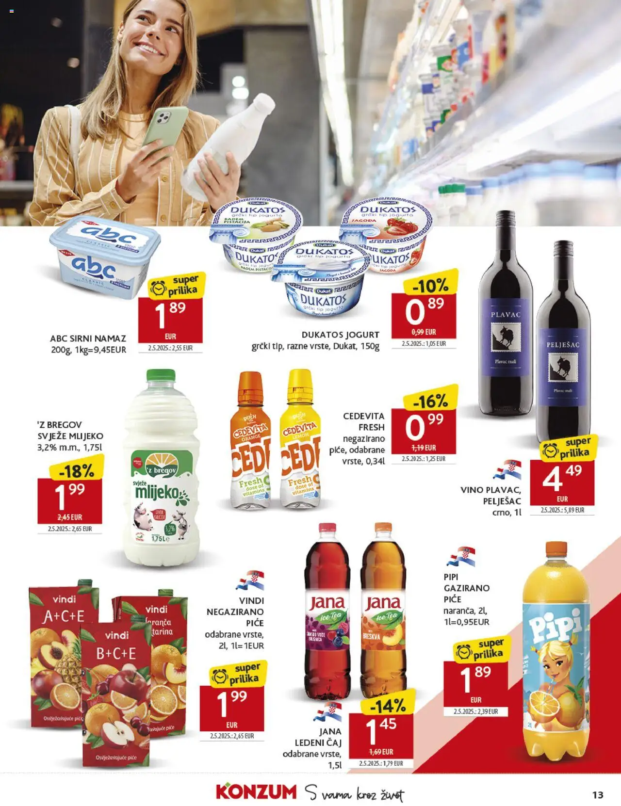 Konzum HR akciós ujság - amely érvényes a következő dátumtól: 17.09.2025 | Oldal: 13 | Termékek: Ice tea, Tea