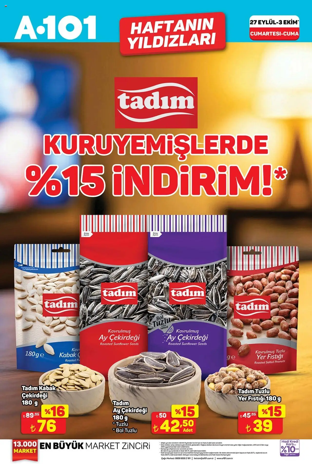 A101 Katalog - 27.09.2025 tarihinden itibaren geçerlidir | Sayfa: 3 | Ürünler: Kabak, Yer fıstığı