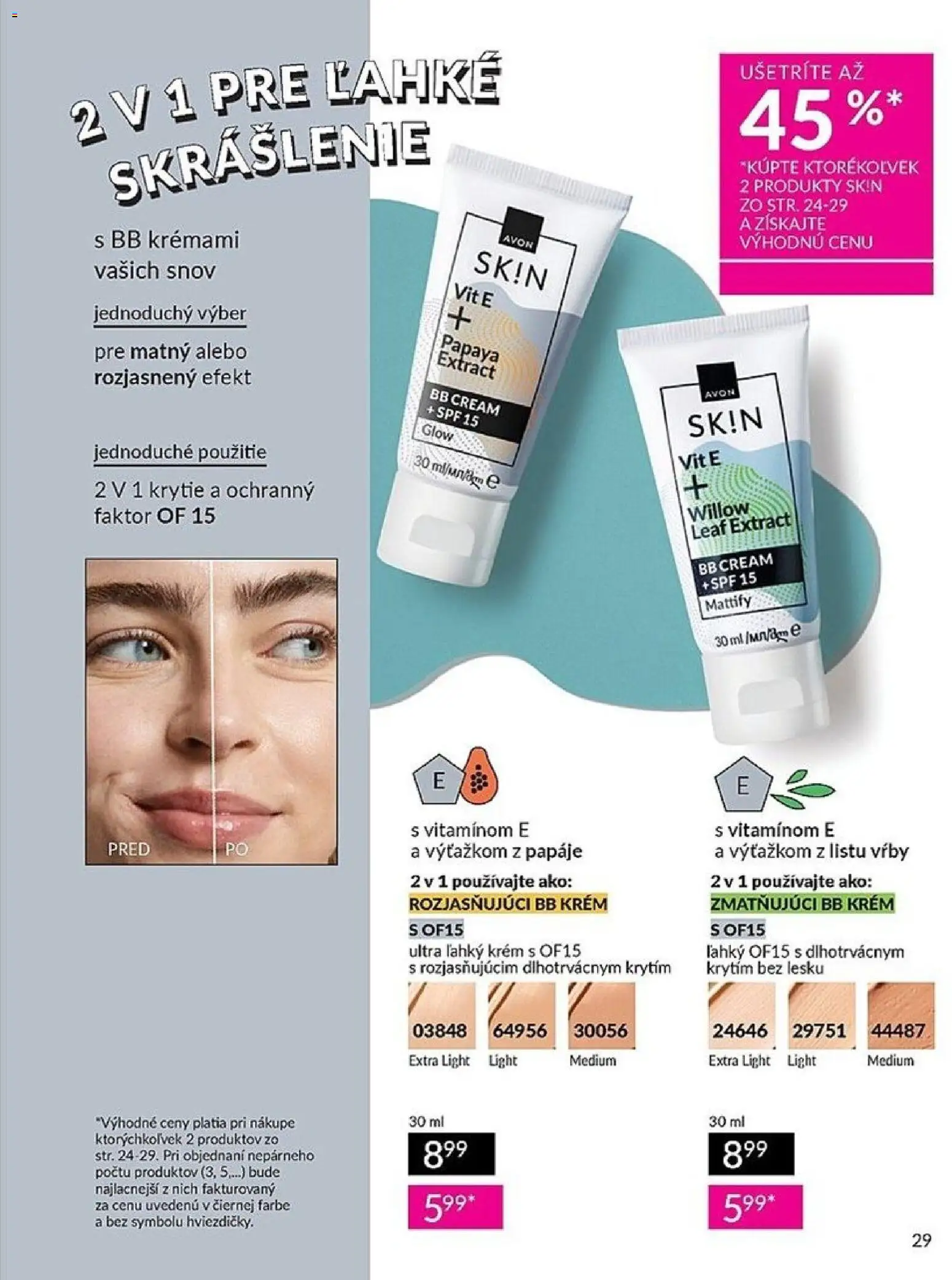 Nové Avon akcie – leták je platný od 01.01.2026 | Strana: 29 | Produkty: BB krém, Krém