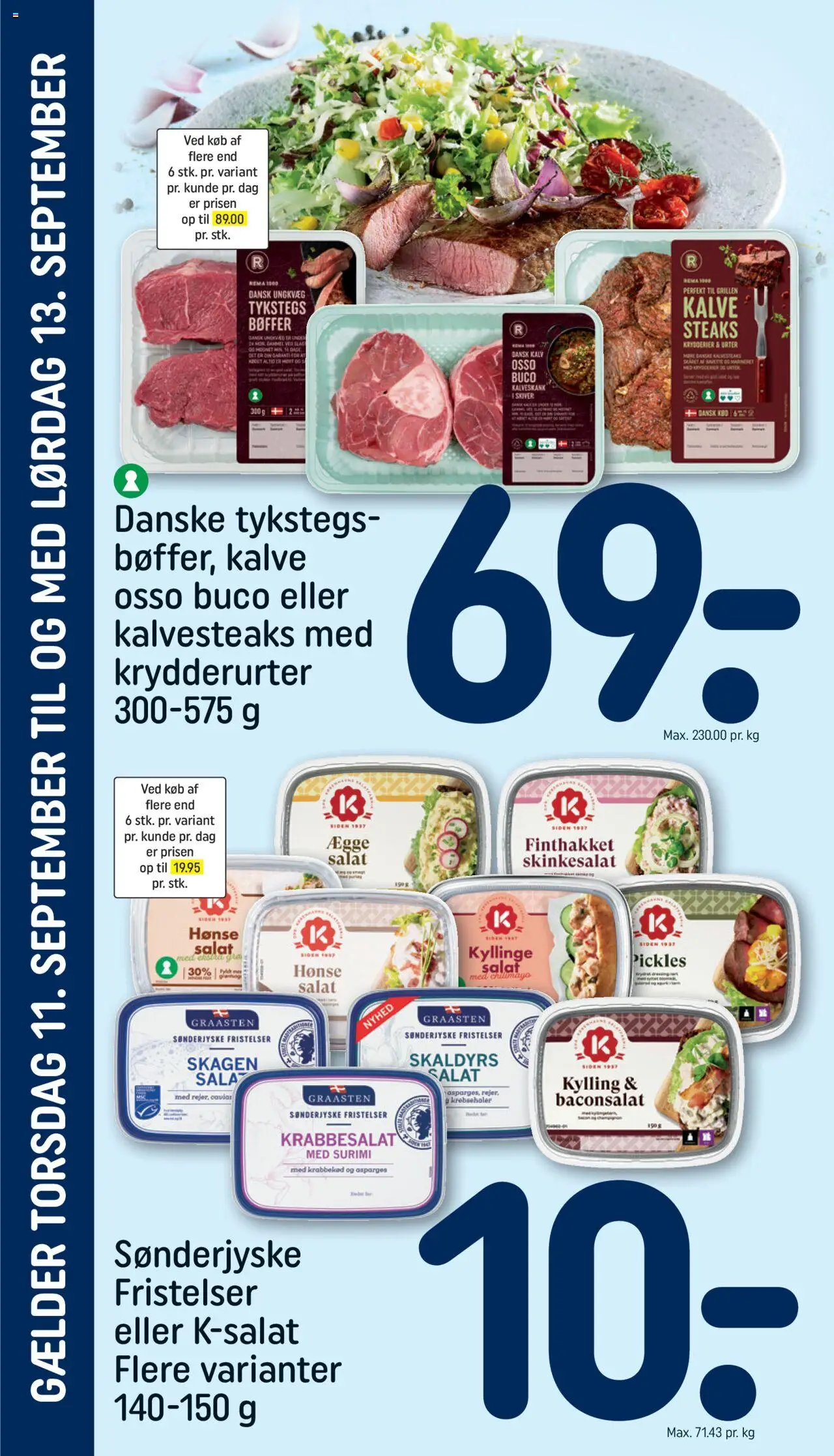 Rema 1000 tilbudsavis – gyldig fra 11.09.2025 | Side: 2 | Produkter: Champignon, Bøffer, Salat, Æggesalat