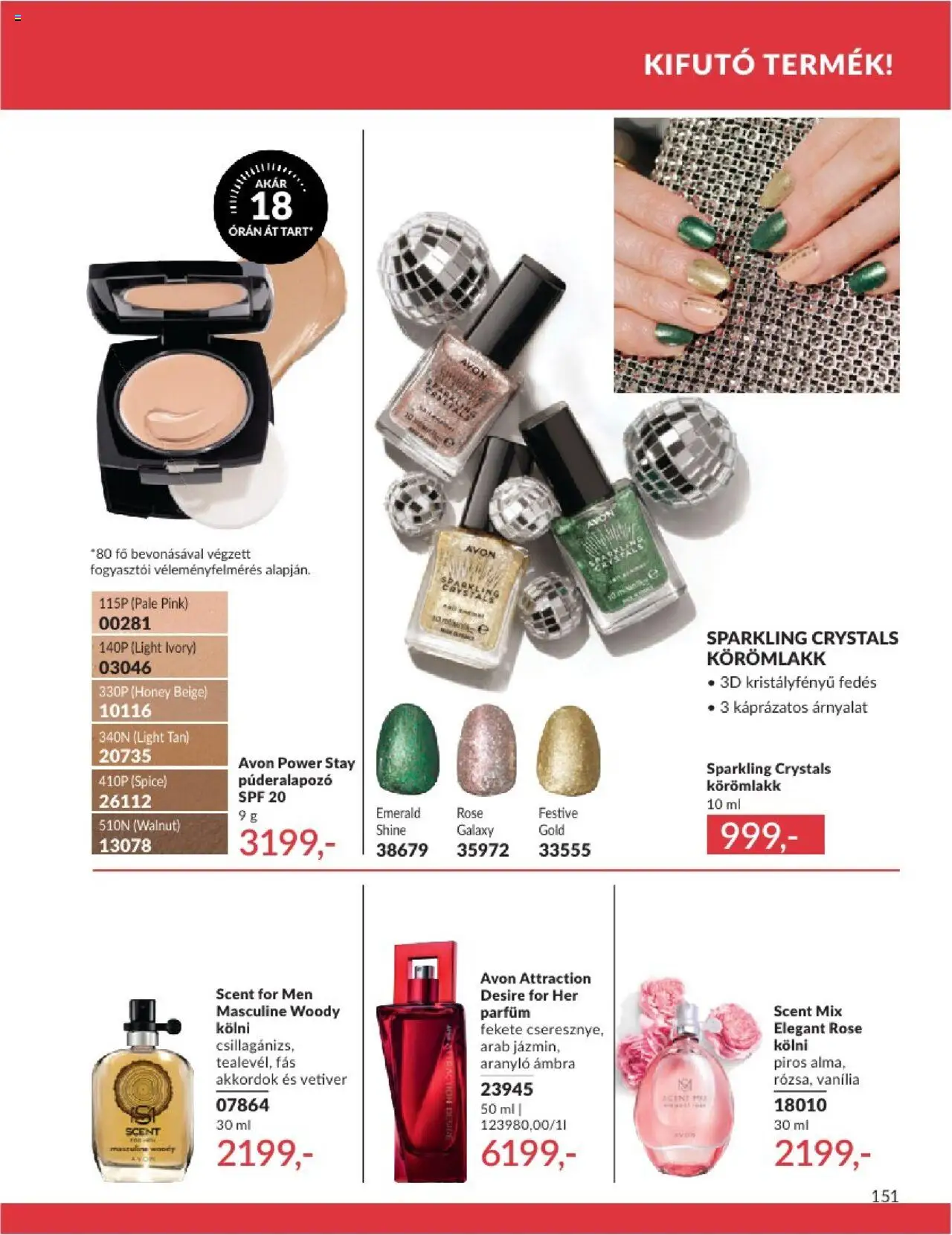 Avon akciós ujság - amely érvényes a következő dátumtól: 01.06.2025 | Oldal: 151 | Termékek: Kölni, Parfüm, Körömlakk