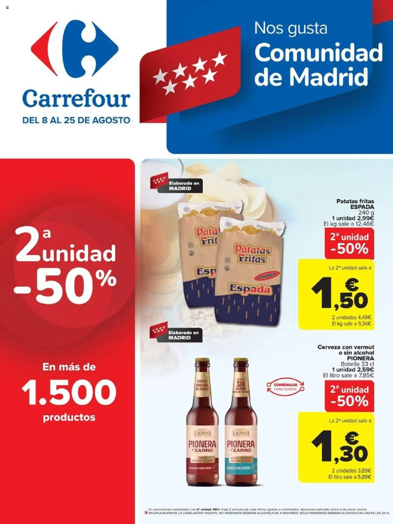 Carrefour folleto │ válido desde el 08.08.2025 | Página: 1 | Productos: Cerveza sin alcohol, Cerveza