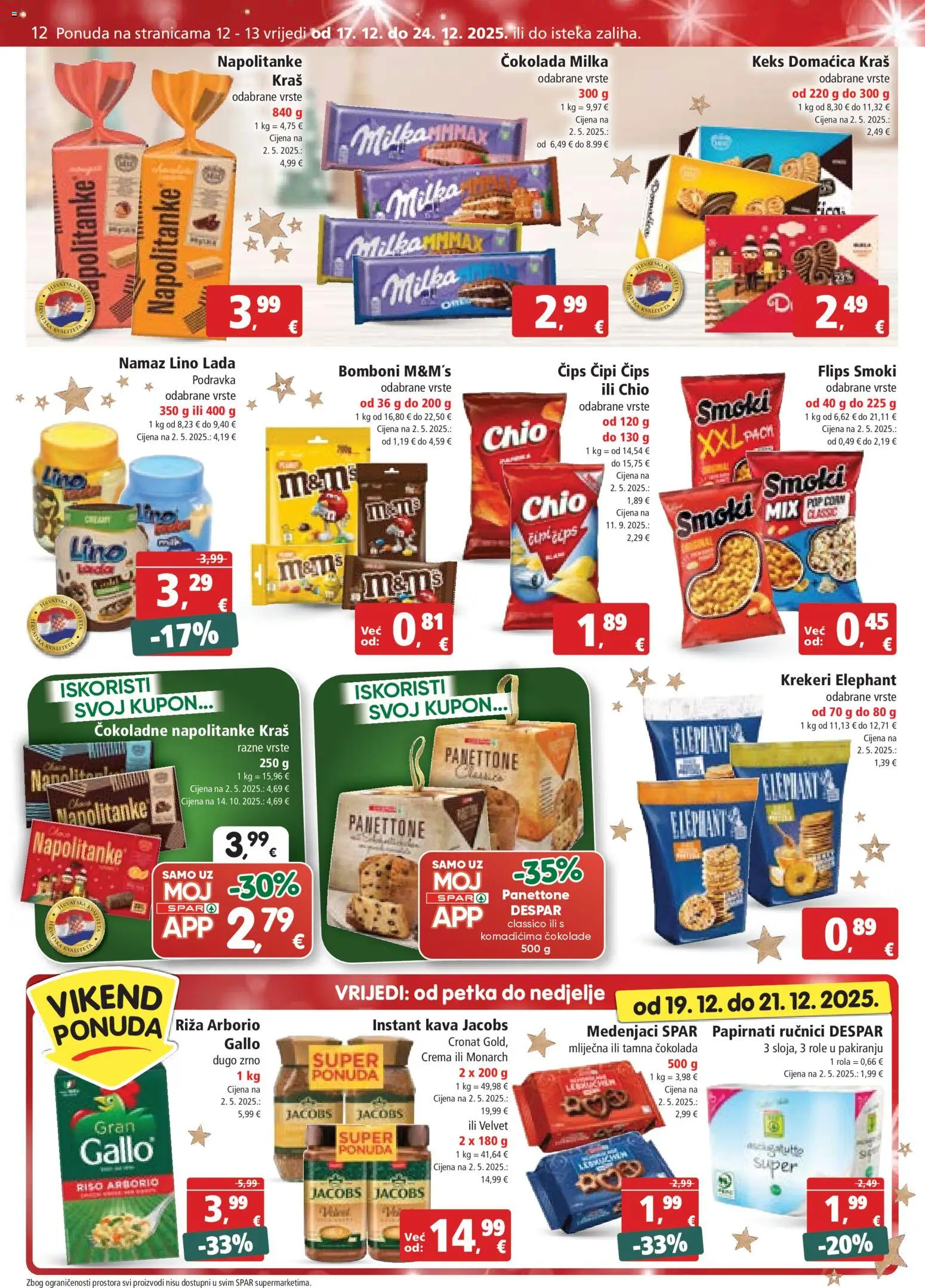 Spar katalog | vrijedi od 17.12.2025 | Stranica: 12 | Proizvodi: Flips, Kava, Čips, Namaz