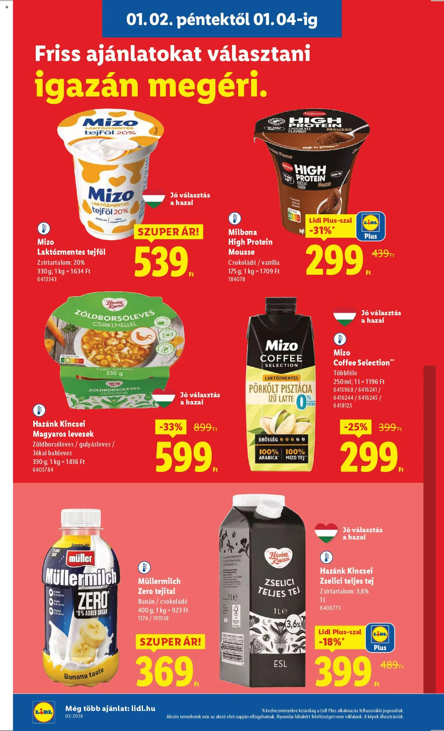 Lidl akciós ujság - amely érvényes a következő dátumtól: 02.01.2026 | Oldal: 6 | Termékek: Pisztácia, Tej, Csokoládé, Banán