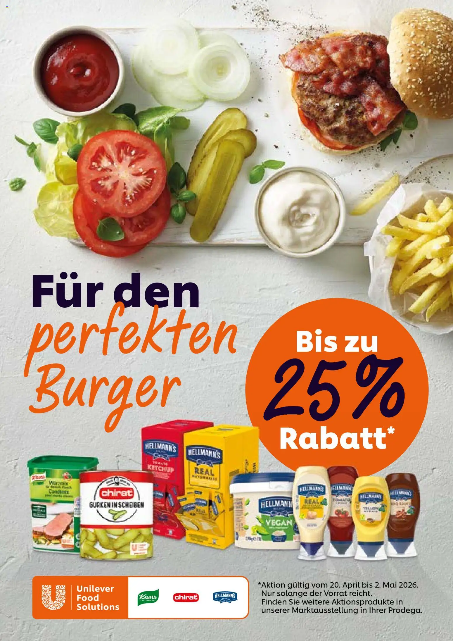 Prodega aktionen – gültig ab 20.04.2026 | Seite: 20 | Produkte: Burger, Ketchup, Gurken
