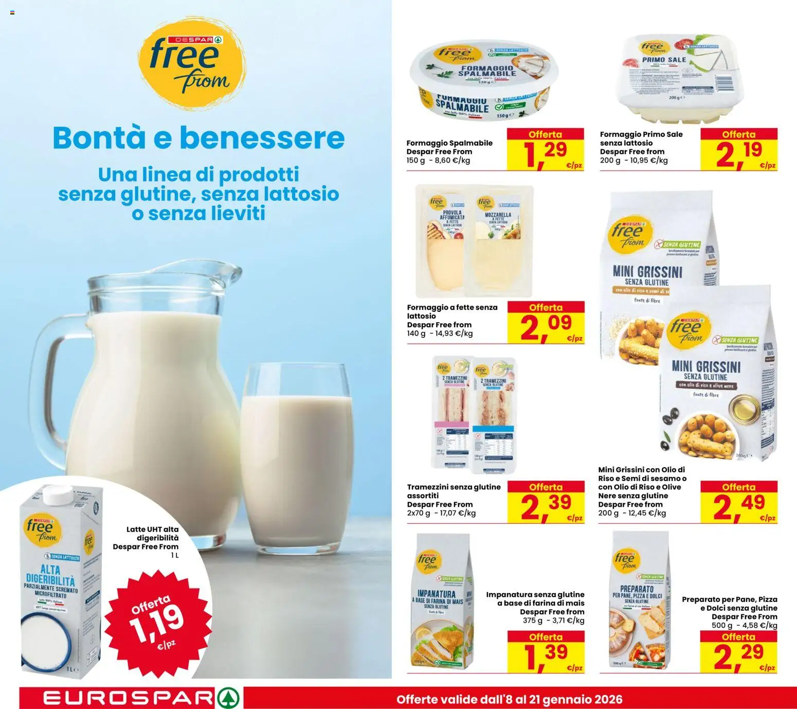Volantino Despar del 08.01.2026 | Pagina: 14 | Prodotti: Pizza, Formaggio, Olio, Farina