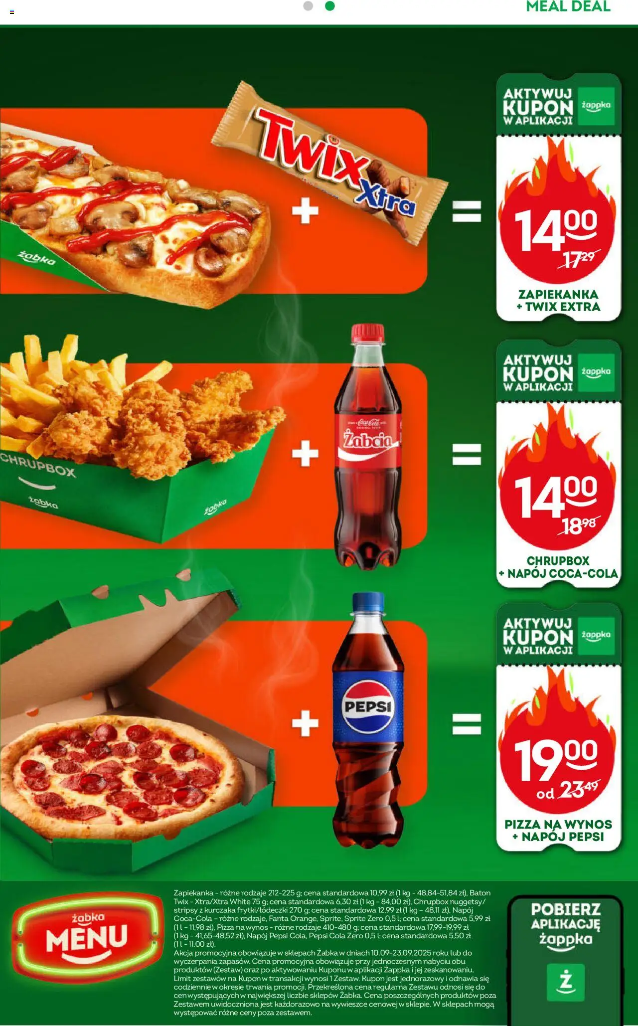Żabka Gazetka od 10.09.2025 | Strona: 69 | Produkty: Zapiekanka, Pepsi, Sprite, Baton