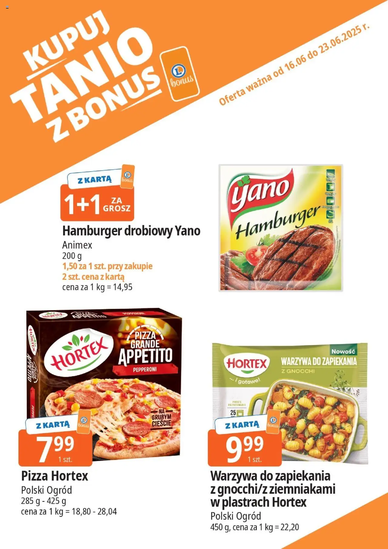 E.Leclerc Gazetka - Kupony dodatkowe od 16.06.2025 | Strona: 12 | Produkty: Karta, Hamburger, Pizza, Warzywa