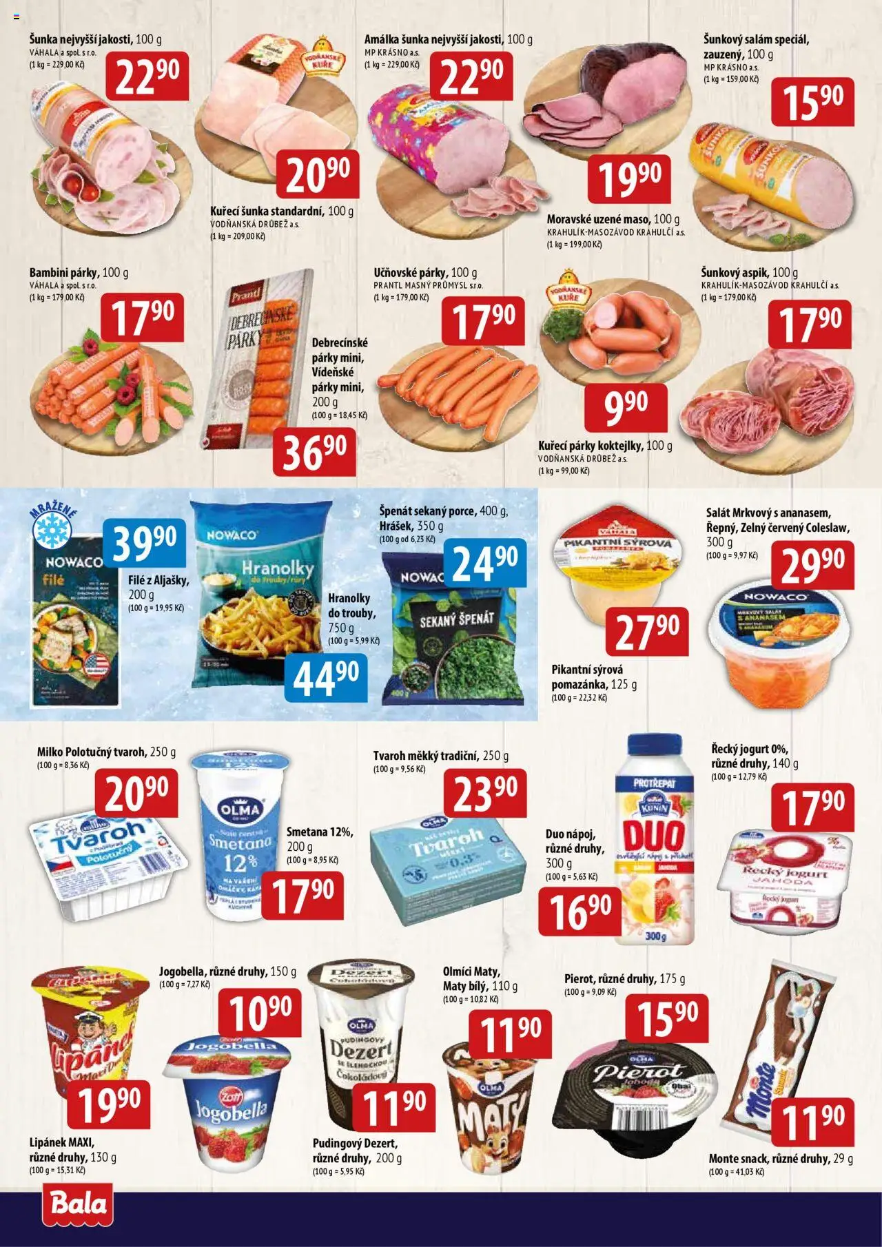 BALA velký leták od 20.08.2025 | Strana: 2 | Produkty: Řecký jogurt, Šunka, Smetana, Salát