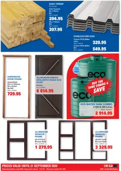 New Cashbuild catalogue – valid from 28.08.2025 | Page: 2 | Products: Frame, Tank, Hardwood door, Water