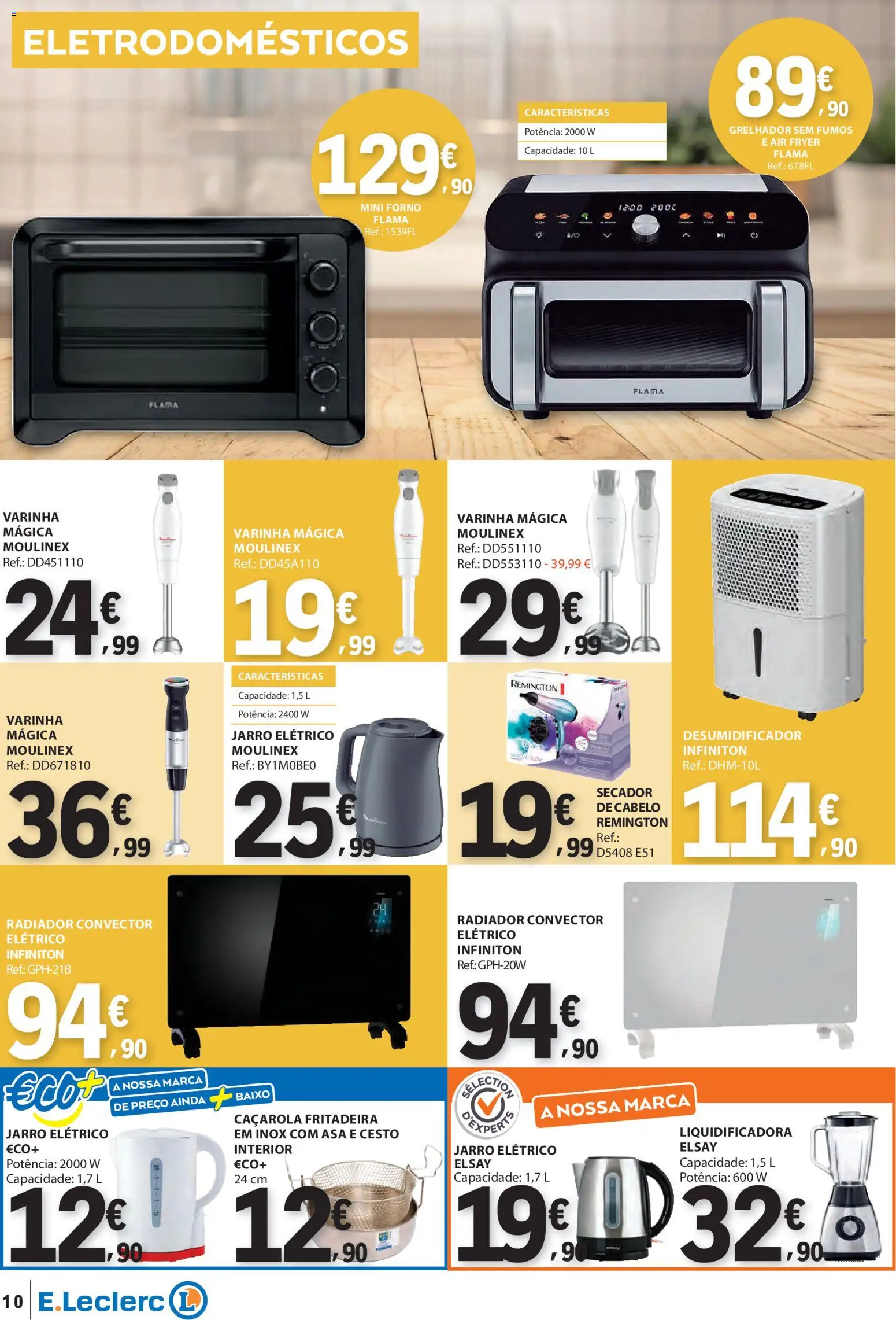 E.Leclerc folheto │ válido de 20.11.2025 | Página: 10 | Produtos: Air fryer, Secador, Radiador, Desumidificador