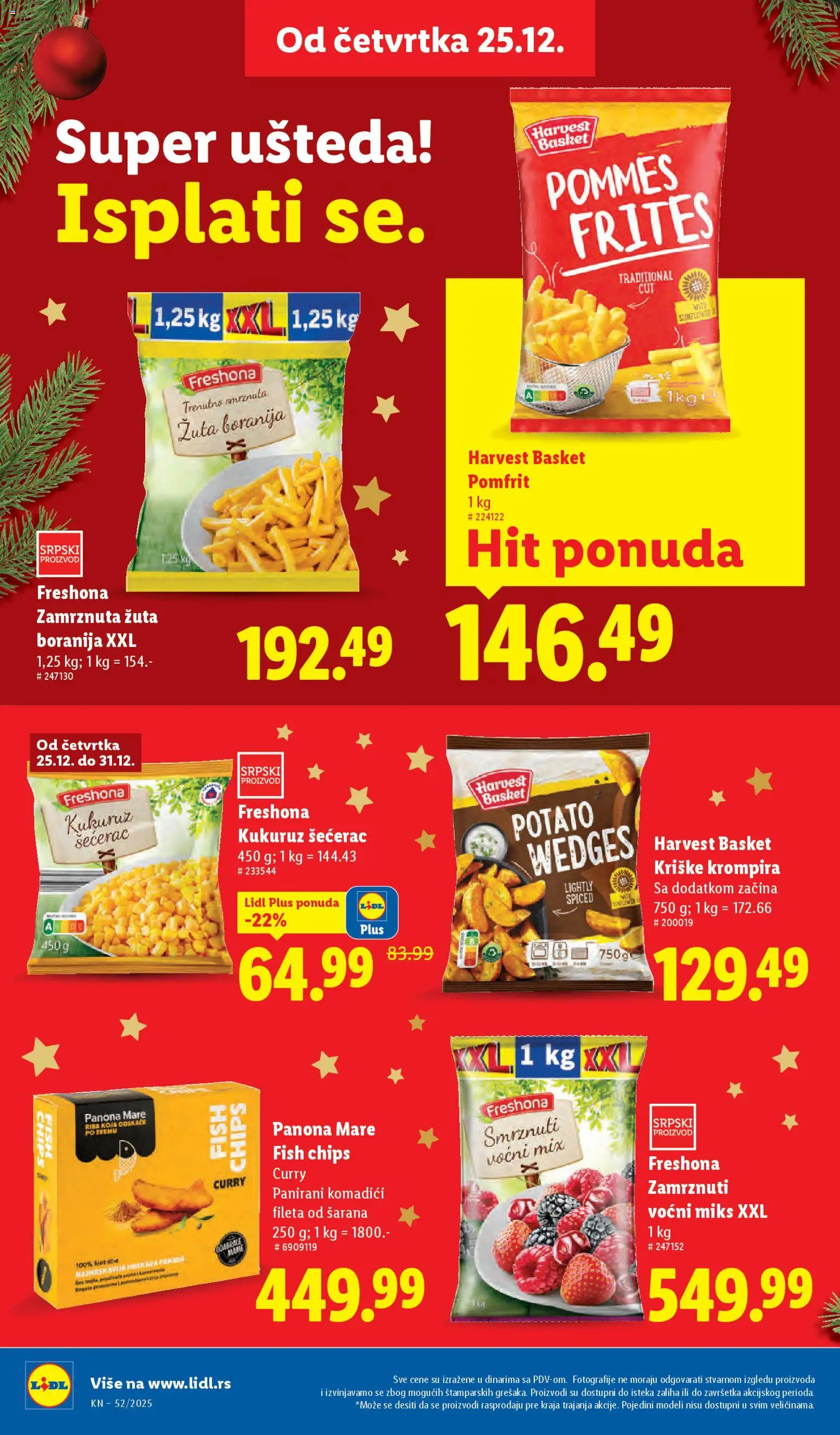 Lidl katalog - važi od 25.12.2025 | Strana: 20 | Proizvode: Boranija, Kukuruz šećerac, Pomfrit, Riba