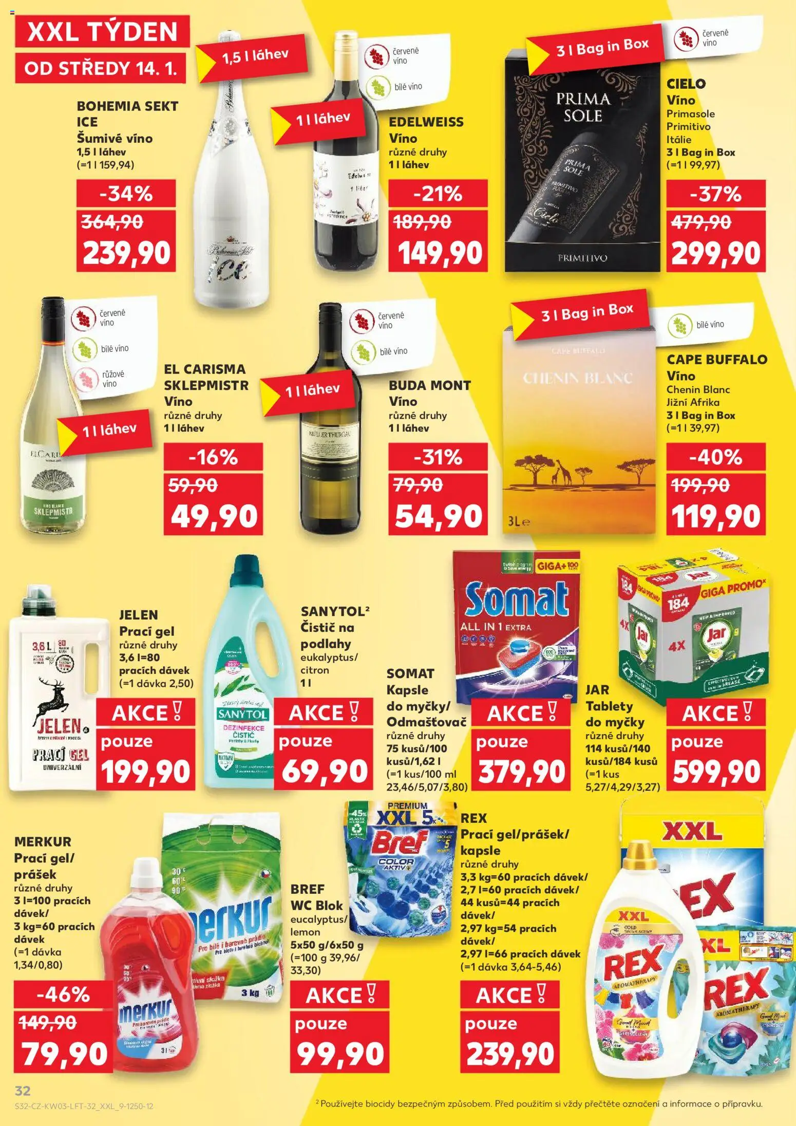 Kaufland leták - Plzeň Bory od 14.01.2026 | Strana: 32 | Produkty: Bílé víno, Blok, Sekt, Láhev