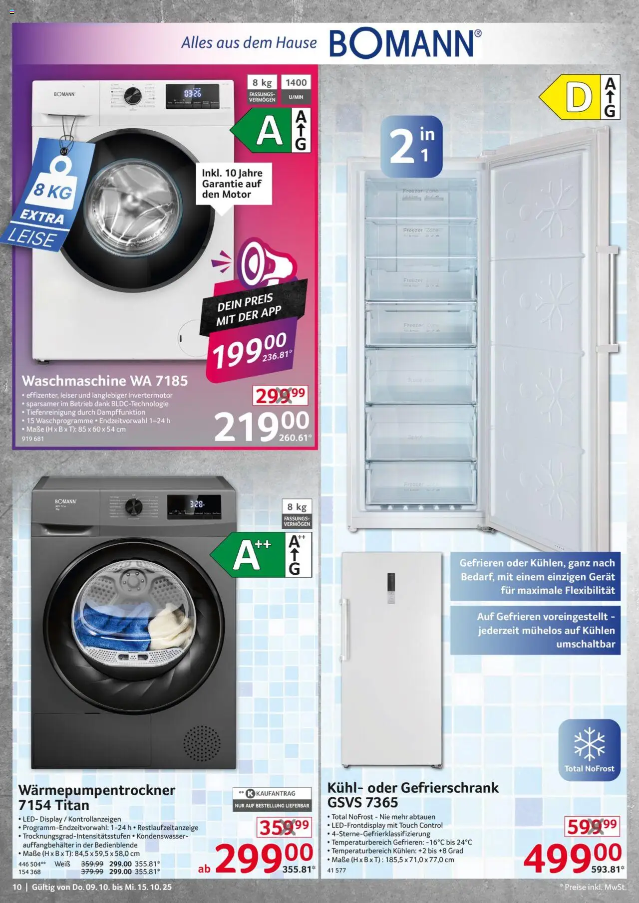 Selgros  Non Food – gültig ab 09.10.2025 | Seite: 10 | Produkte: Gefrierschrank, Box, Waschmaschine