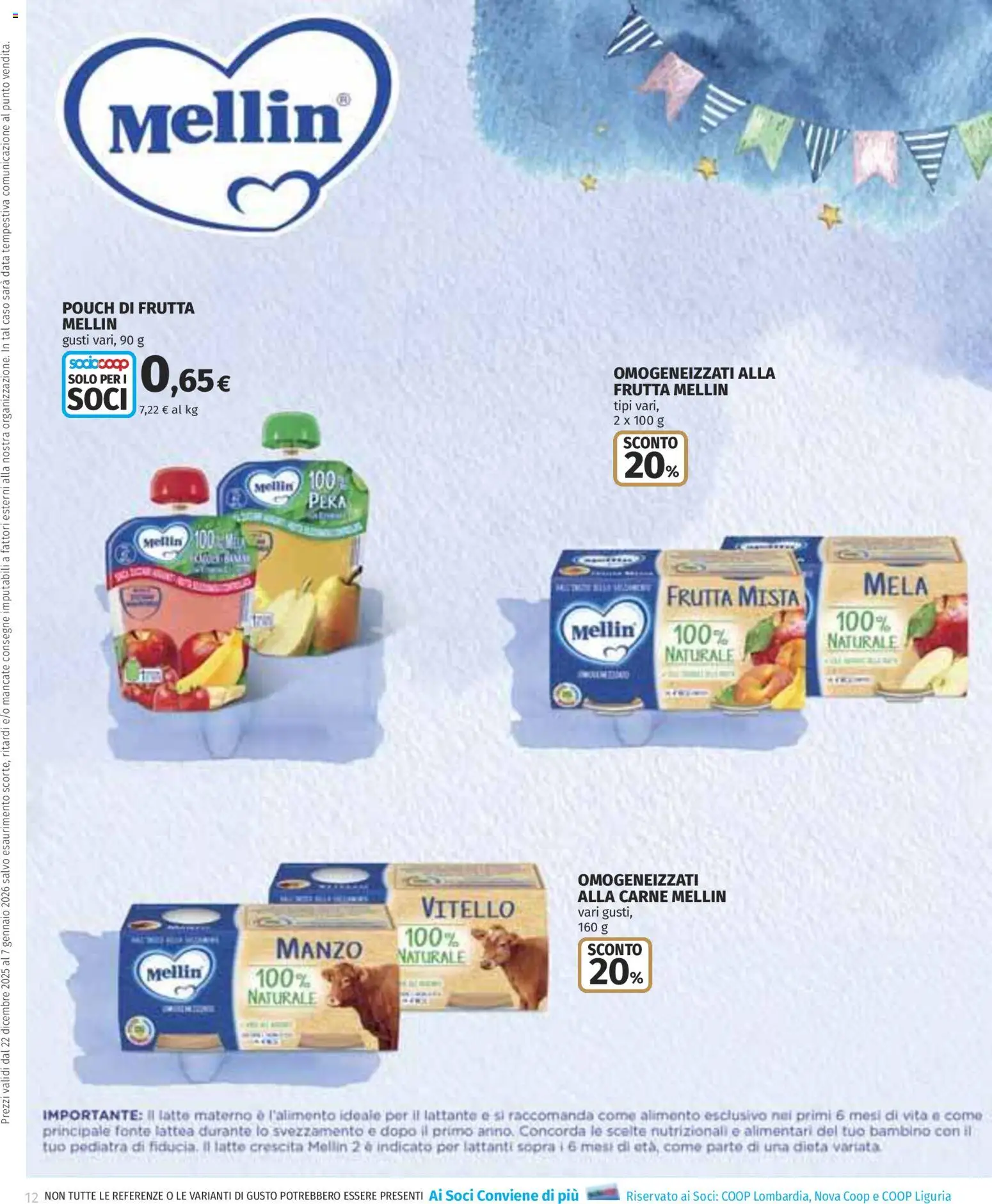 Volantino COOP del 22.12.2025 | Pagina: 12 | Prodotti: Manzo, Latte, Pera, Data