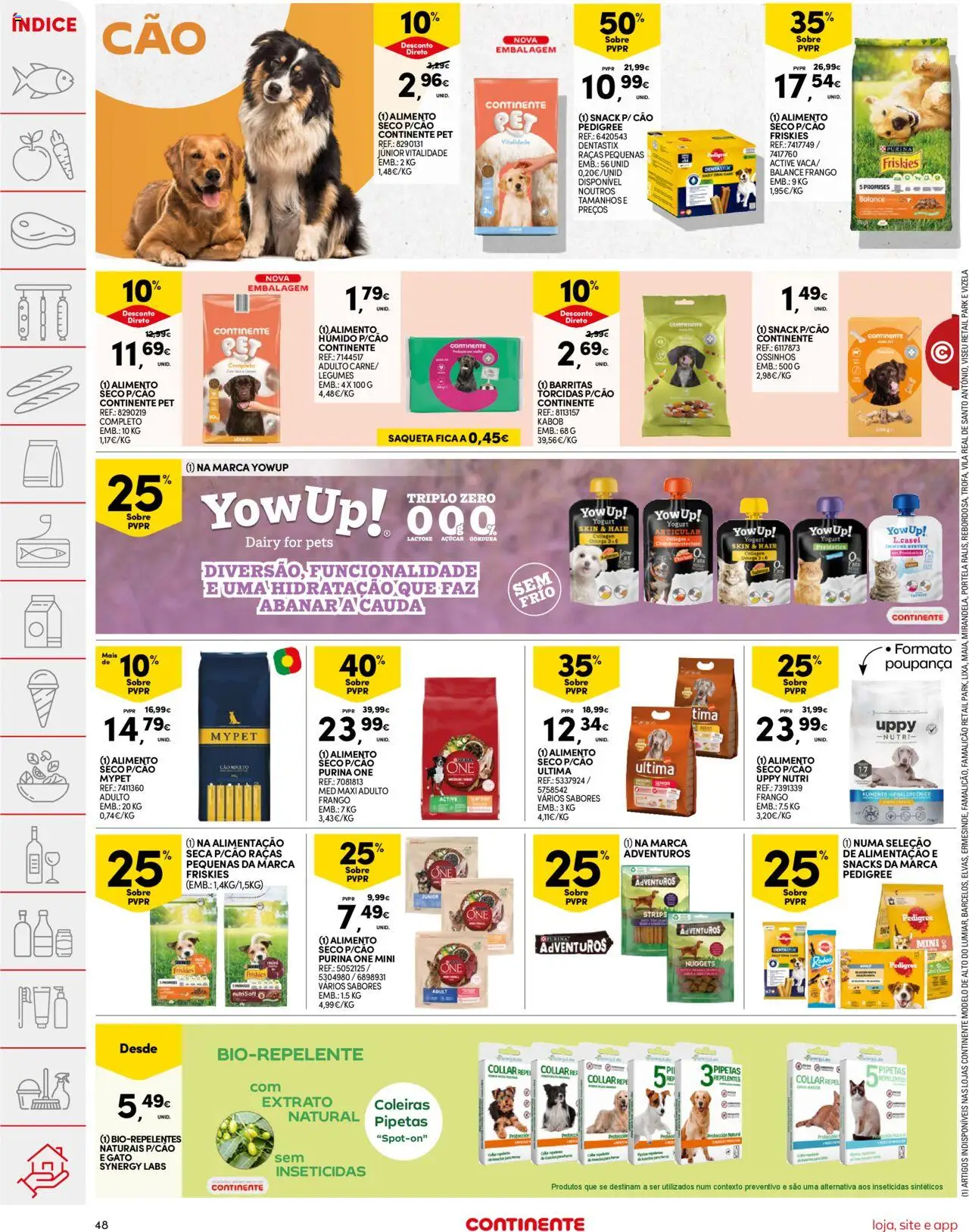 Continente folheto │ válido de 09.09.2025 | Página: 48 | Produtos: Purina one, Ômega 3, Frango, Nuggets