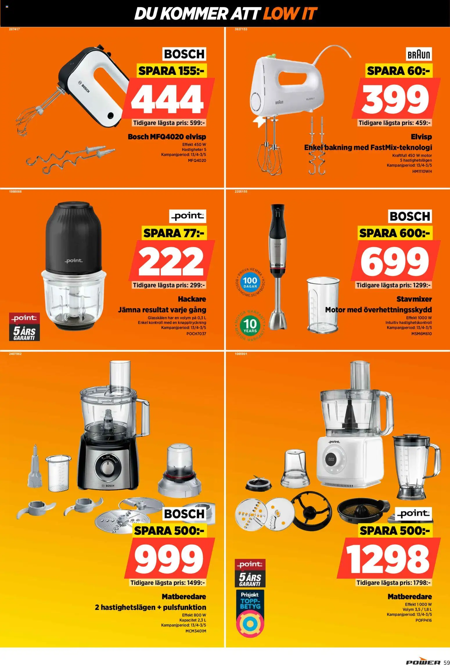 Power reklamblad aktuell från 27.04.2026 | Sida: 59 | Produkter: Topp, Stavmixer, Matberedare, Elvisp