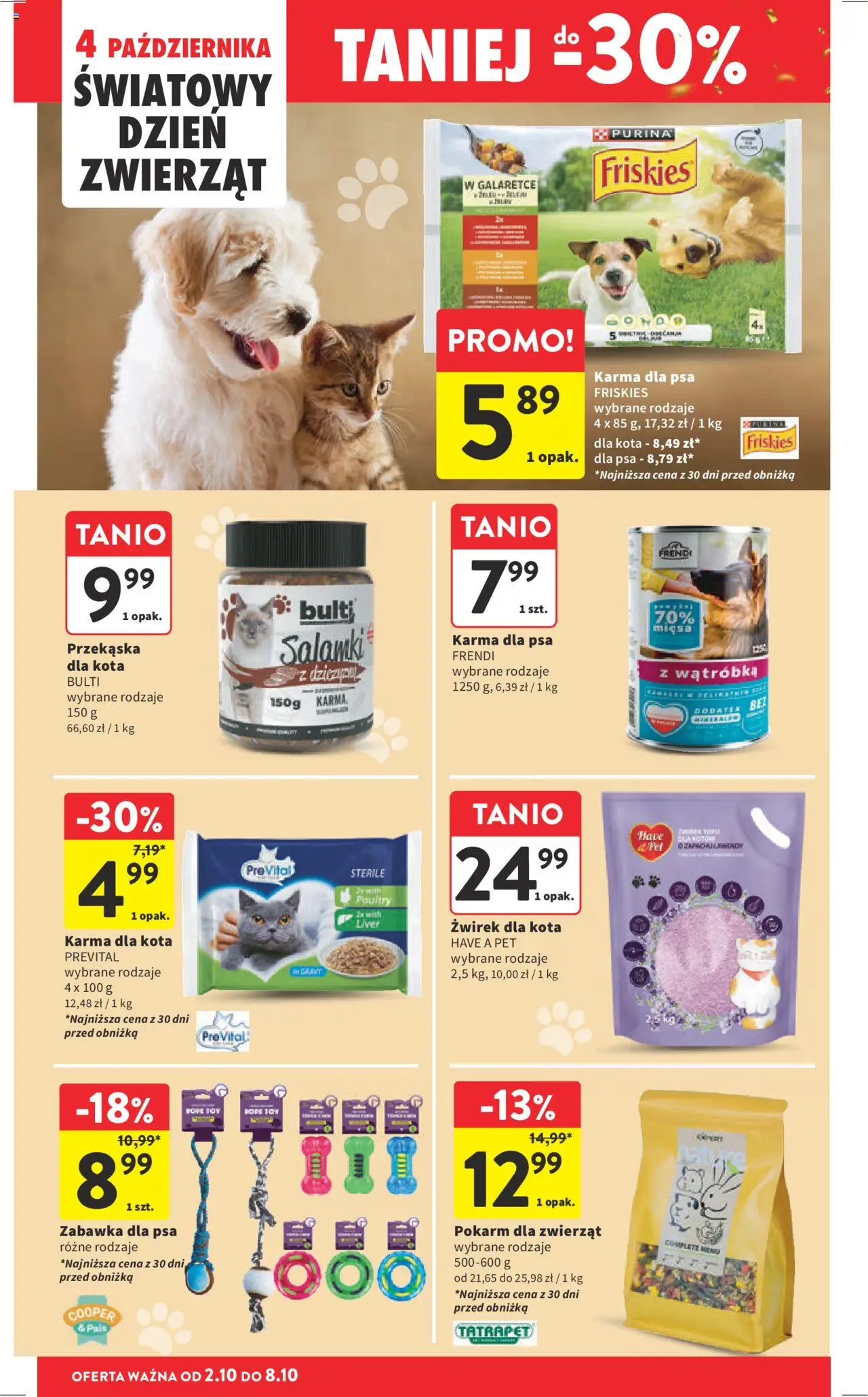 Intermarche Gazetka od 02.10.2025 | Strona: 38 | Produkty: Żwirek dla kota, Wątróbka, Karma dla kota, Karma dla psa