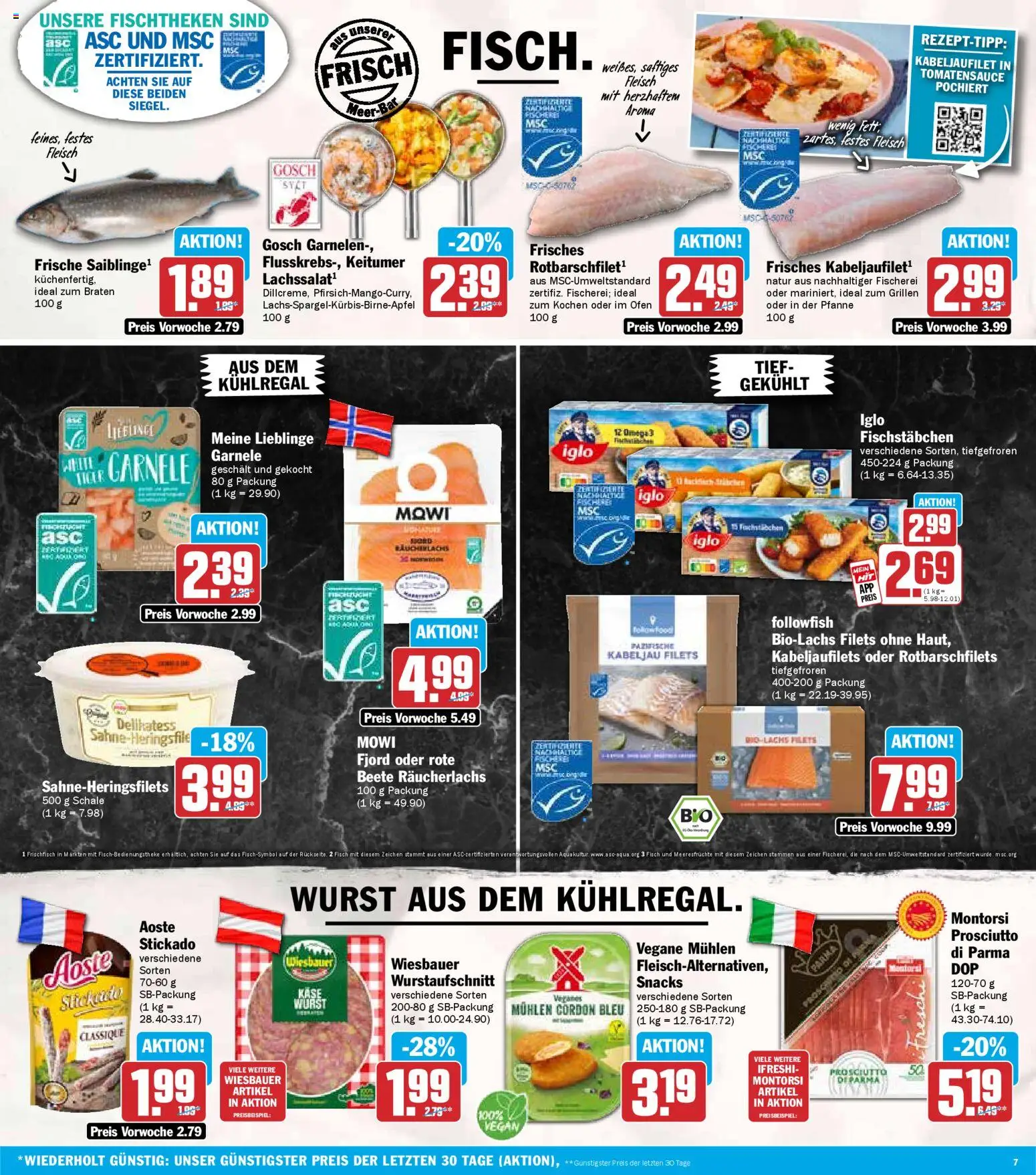 HIT Prospekt 	 – gültig ab 19.01.2026 | Seite: 7 | Produkte: Iglo, Garnelen, Wurst, Fleisch