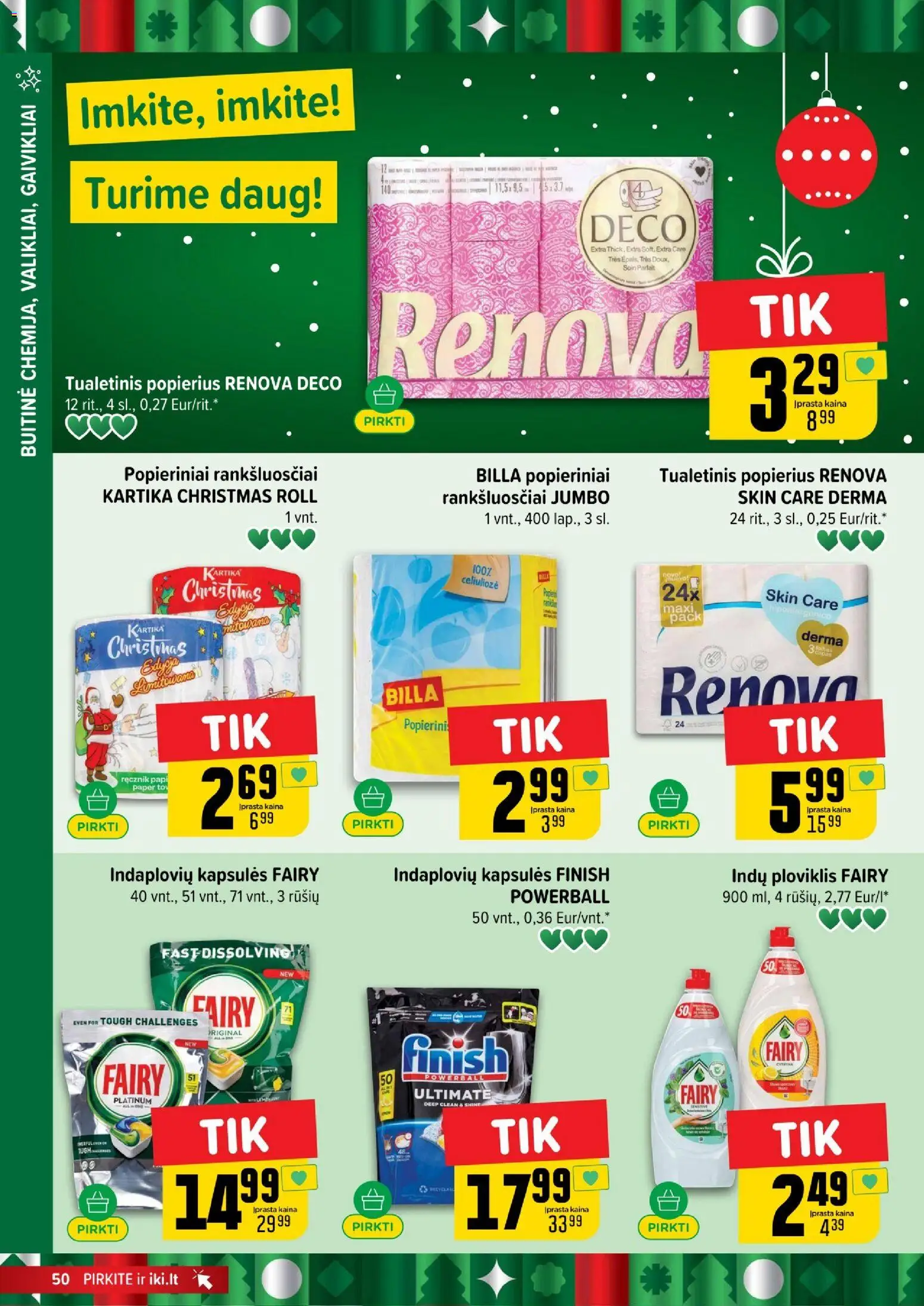 IKI akcijos nuo 22.12.2025 | Puslapis: 50 | Prekių: Ploviklis, Tualetinis popierius