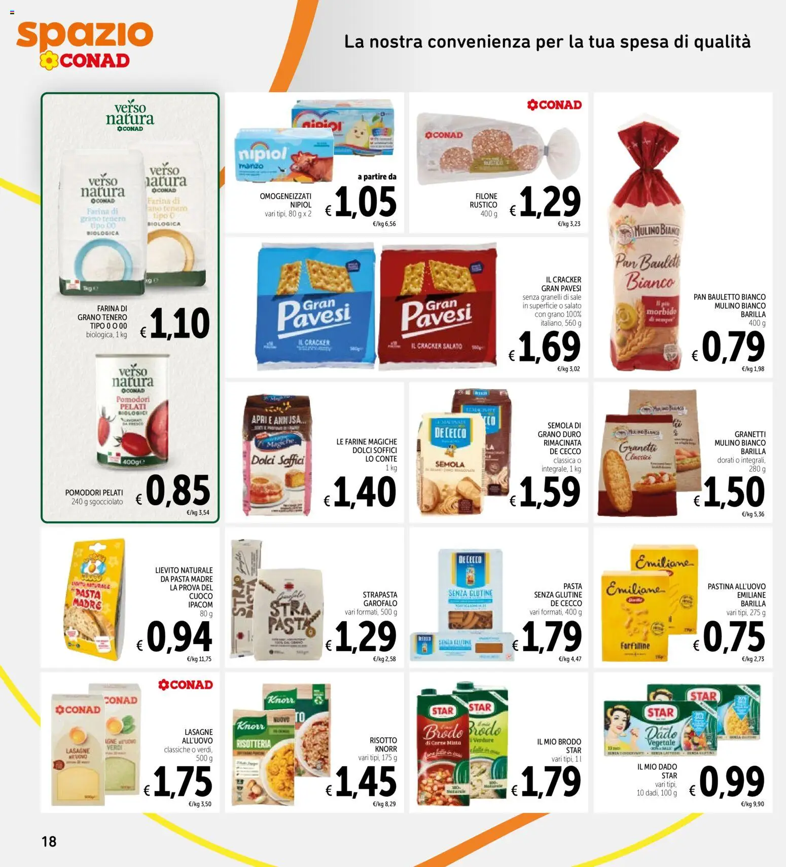 Volantino Spazio Conad del 22.12.2025 | Pagina: 18 | Prodotti: Sale, Farina, Pomodori, Pasta