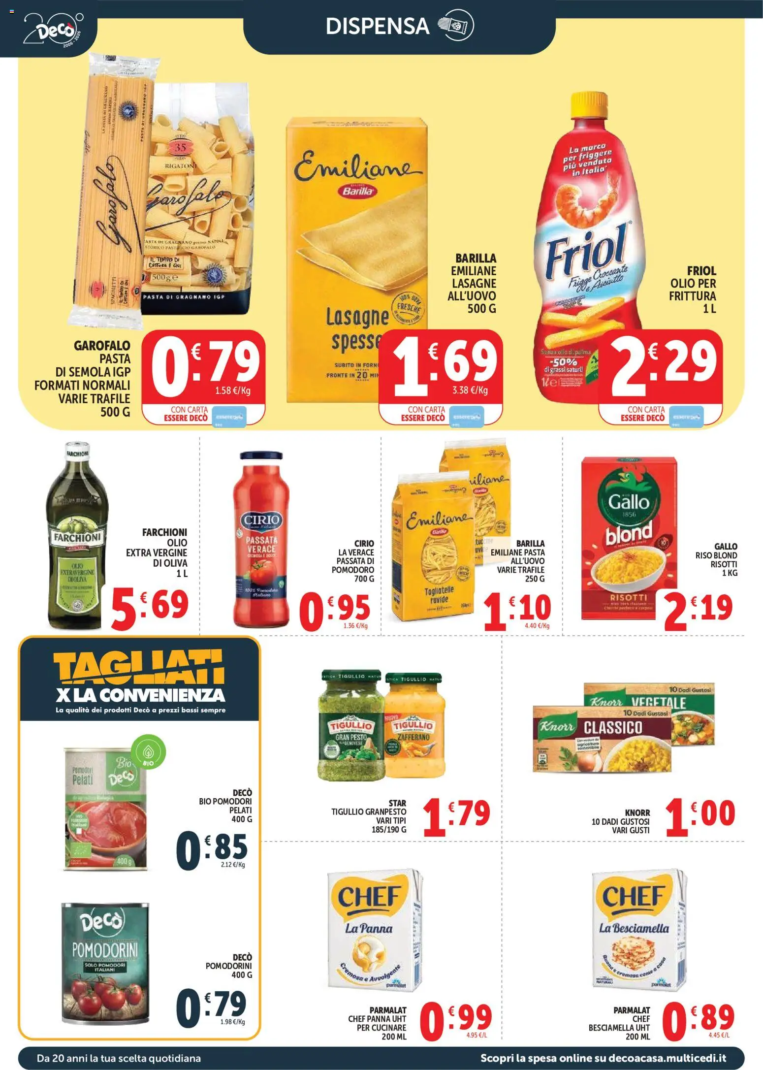 Volantino Decò del 27.03.2026 | Pagina: 16 | Prodotti: Panna, Pomodori, Pasta, Besciamella