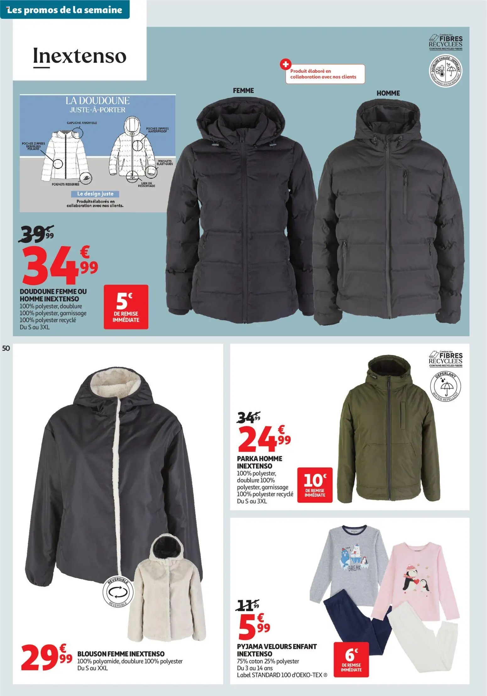 {H1} | Page: 50 | Produits: Coton, Doudoune femme, Blouson, Pyjama