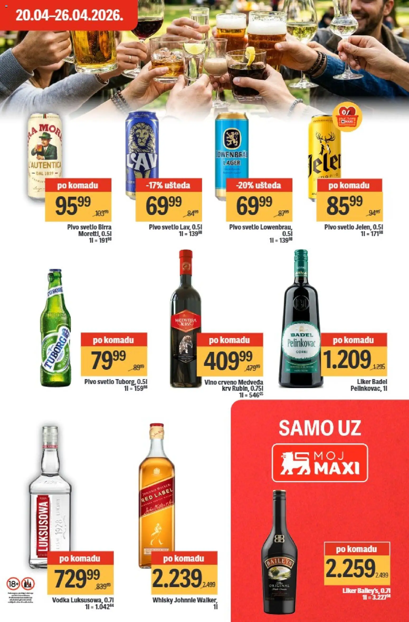 Maxi katalog - važi od 20.04.2026 | Strana: 29 | Proizvode: Liker, Baileys, Vodka, Pivo