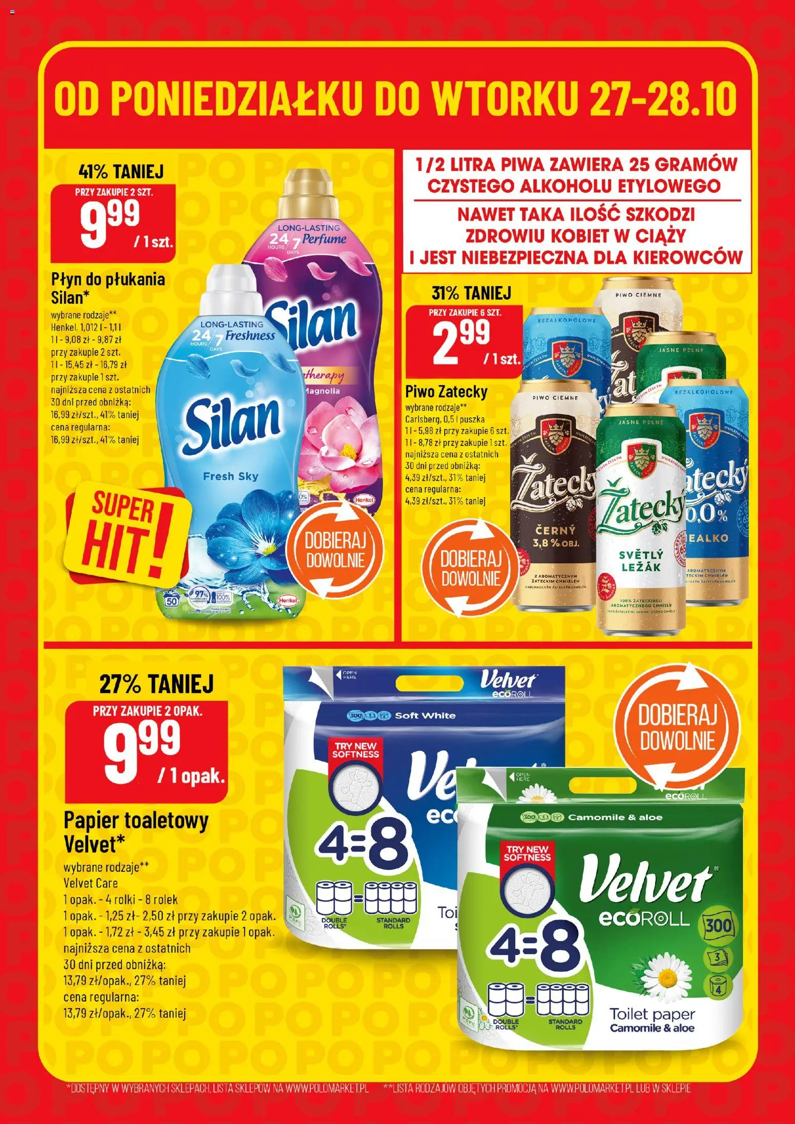 POLOmarket Gazetka - Super Hity od 27.10.2025 | Strona: 6 | Produkty: Papier toaletowy, Rolki, Leżak, Piwo