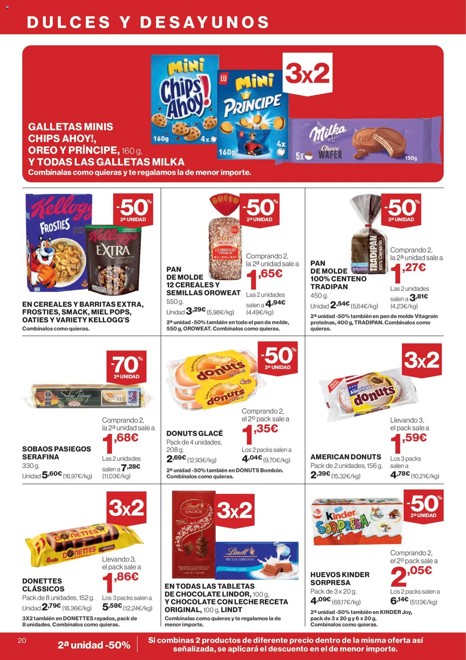 El Corte Inglés ofertas │ válido desde el 07.01.2026 | Página: 20 | Productos: Chocolate, Té, Pan de molde, Chocolate con leche