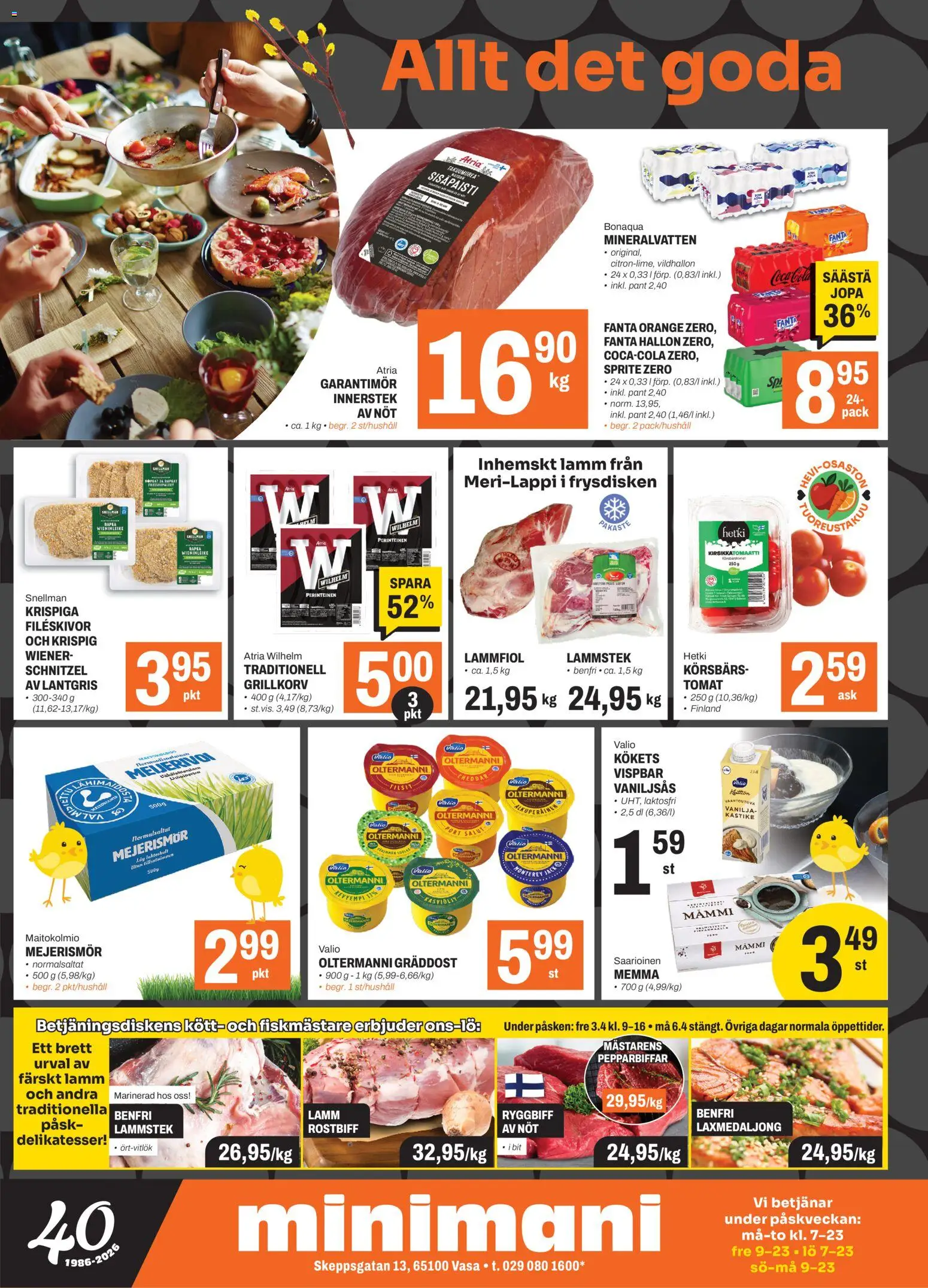 Minimani Tarjoukset - Vaasa – voimassa 31.03.2026 alkaen | Sivu: 3 | Tuotteet: Kirsikkatomaatti, Sprite, Cheddar, Fanta