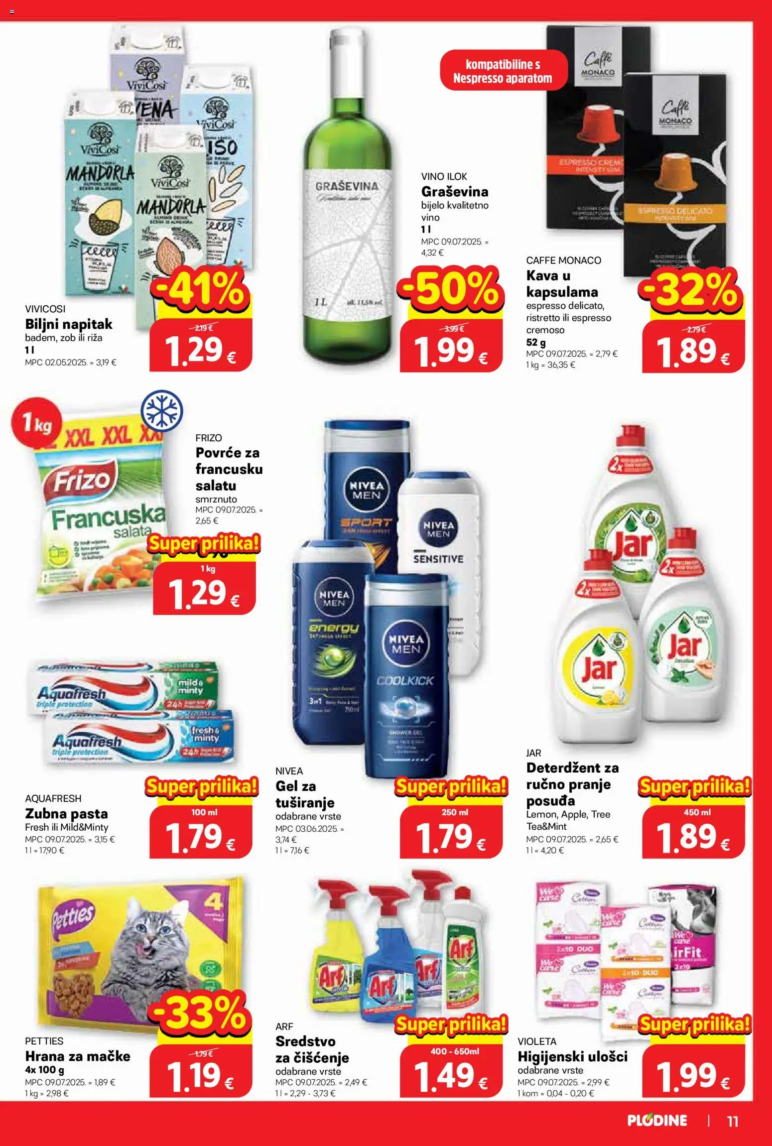 Plodine katalog | vrijedi od 02.01.2026 | Stranica: 11 | Proizvodi: Higijenski ulošci, Kava, Riža, Deterdžent