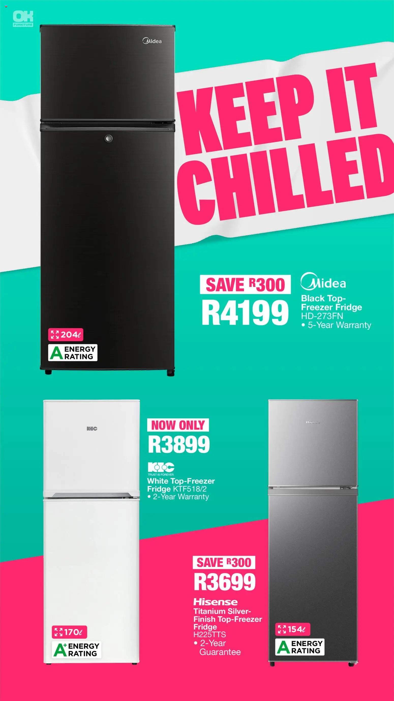 New OK Furniture catalogue – valid from 05.01.2026 | Page: 2 | Products: Freezer, Freezer fridge, Fridge
