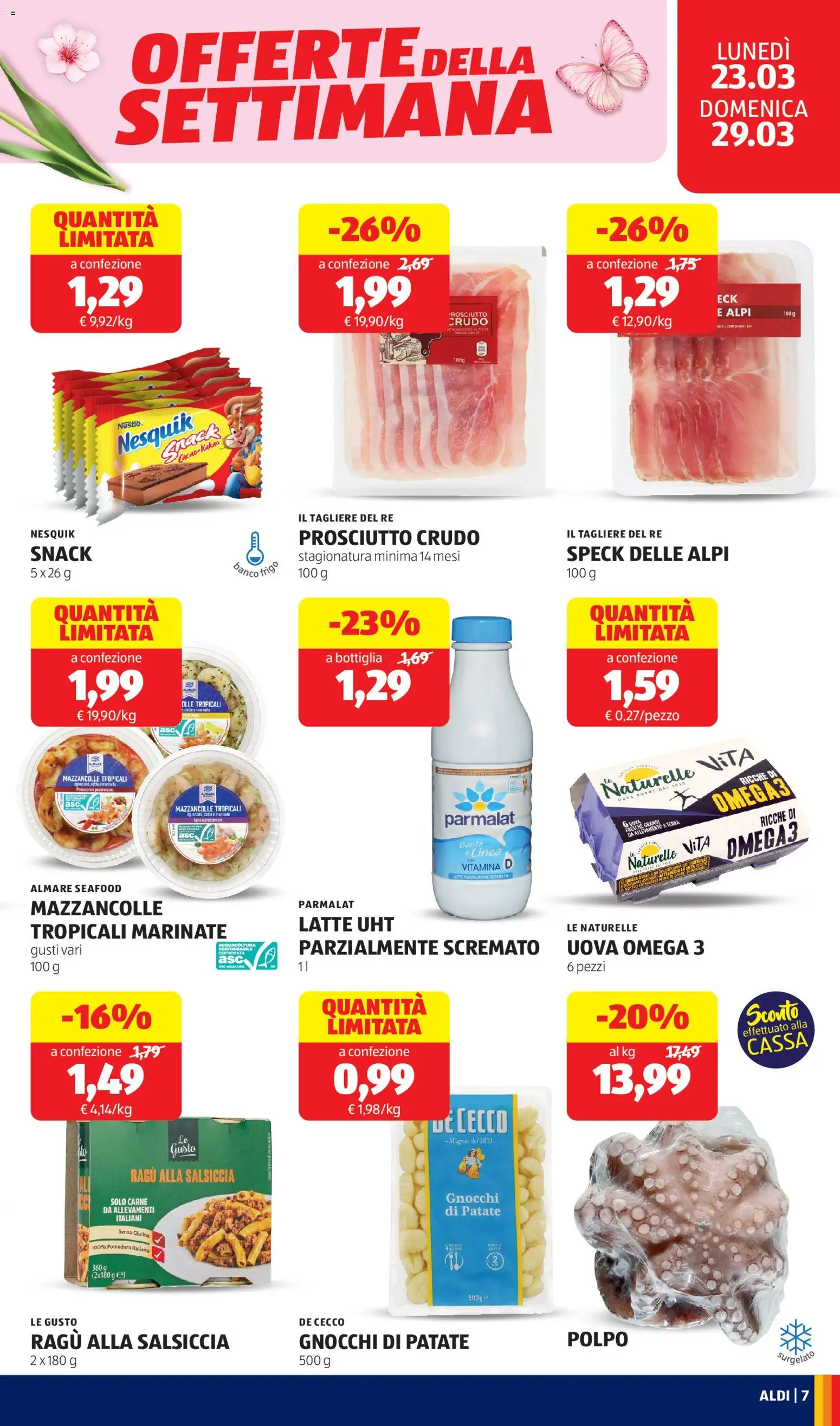 Volantino Aldi del 23.03.2026 | Pagina: 7 | Prodotti: Patate, Prosciutto, Tagliere, Terra