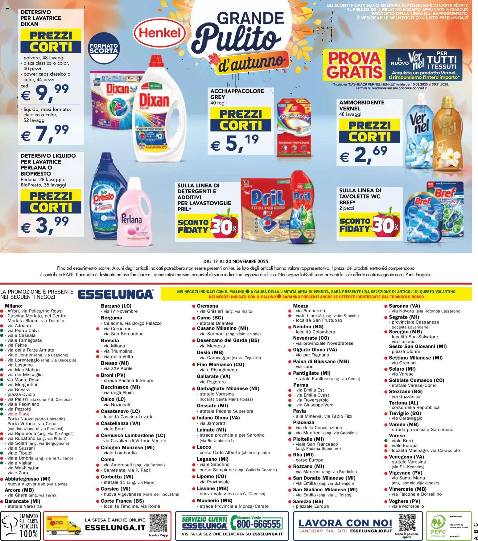 Volantino Esselunga S del 17.11.2025 | Pagina: 28 | Prodotti: Ammorbidente, Lavatrice, Lavastoviglie, WC