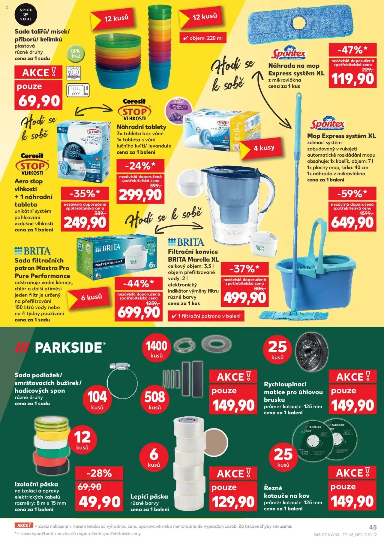 Kaufland leták - Brno od 13.08.2025 | Strana: 45 | Produkty: Ceresit Stop vlhkosti, Mop, Konvice, Barvy