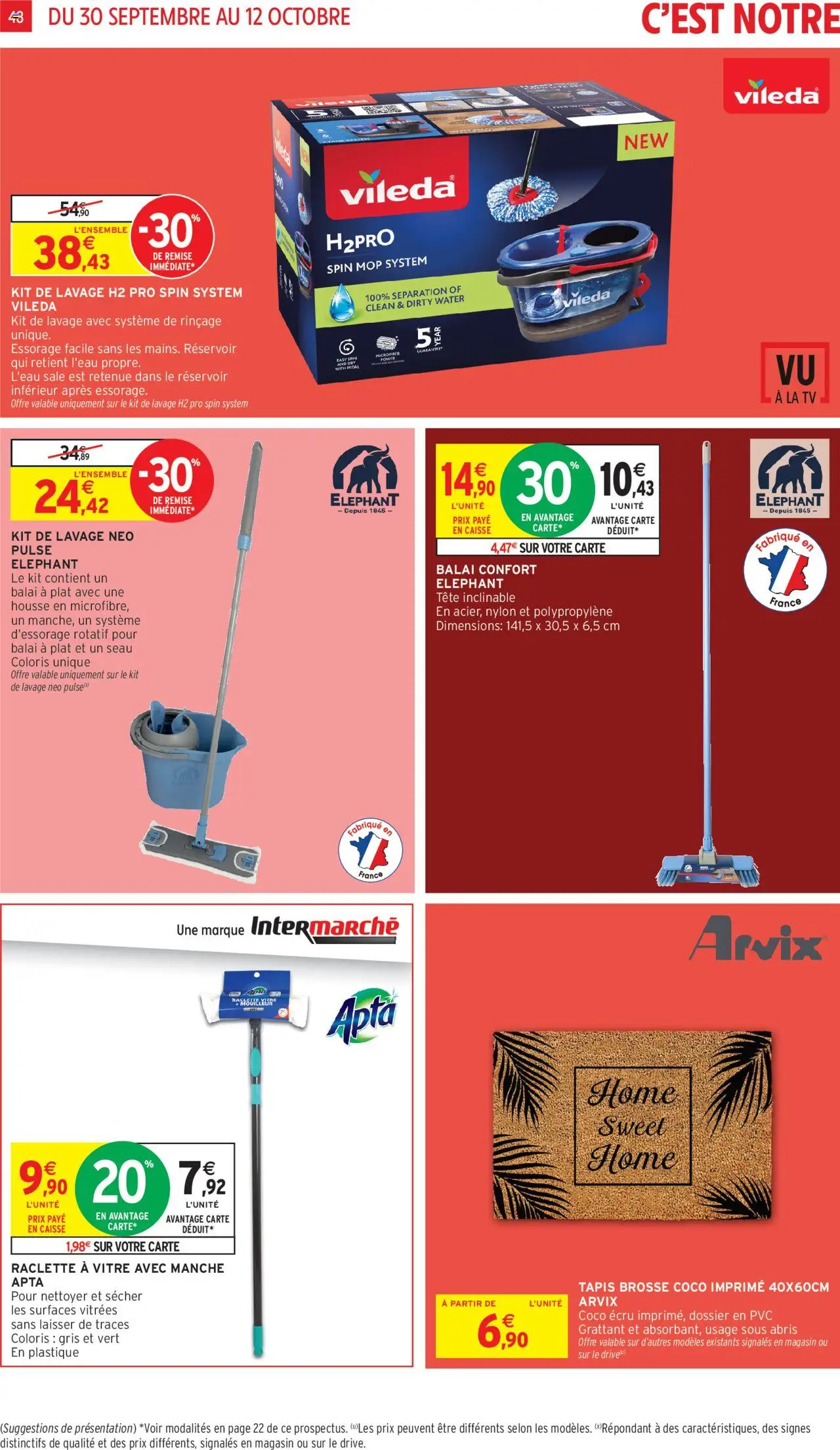  | Page: 48 | Produits: Brosse, Raclette, Tapis, Vileda