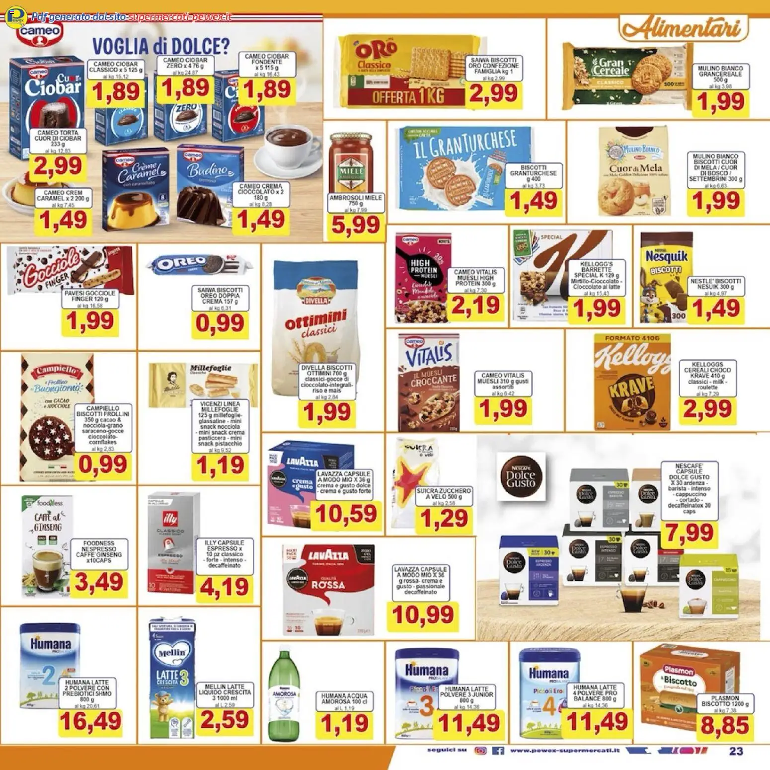 Volantino Pewex del 08.12.2025 | Pagina: 23 | Prodotti: Crema, Caffè, Acqua, Nocciole
