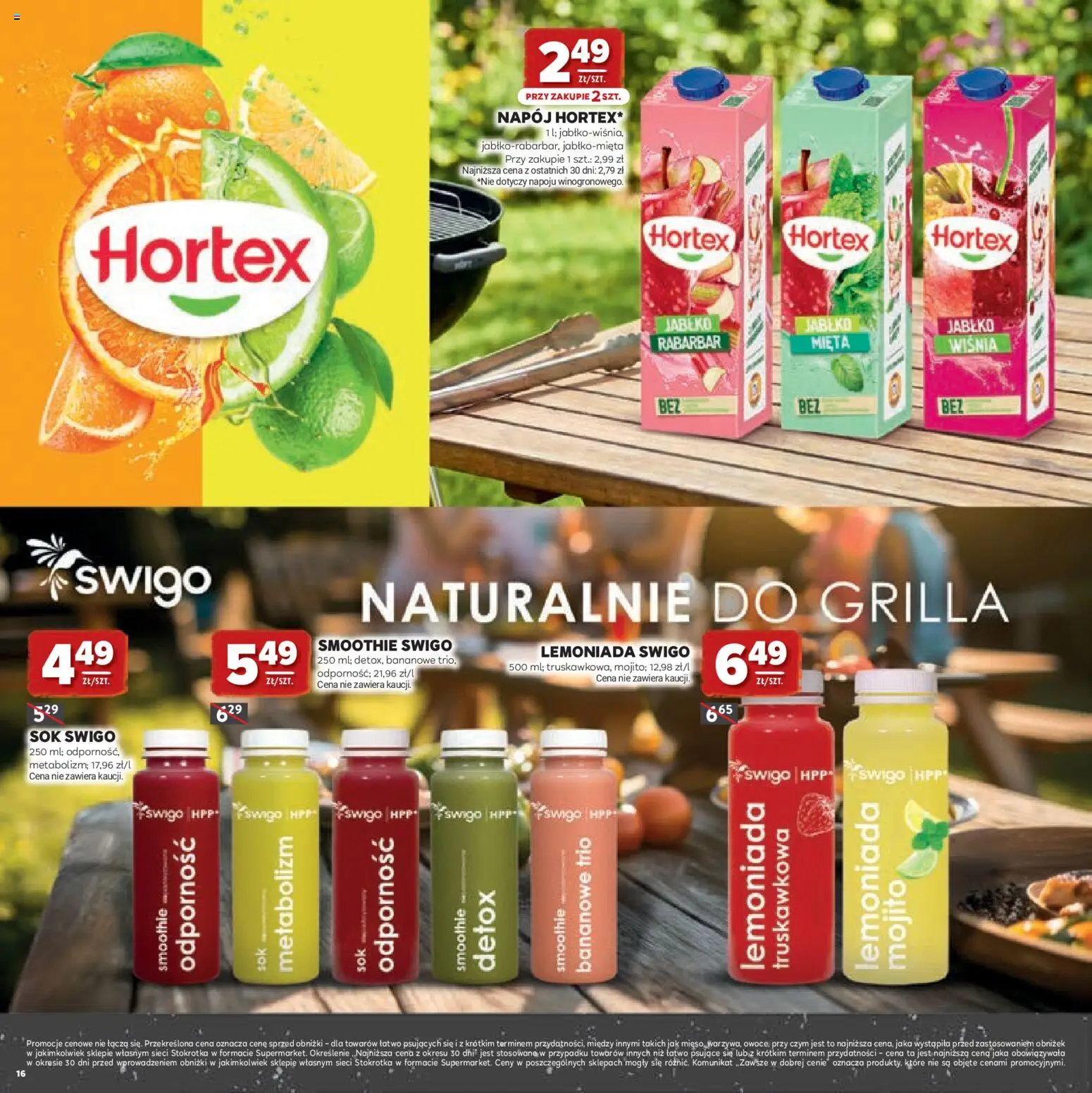 Stokrotka gazetka - Grill od 23.04.2026 | Strona: 16 | Produkty: Stokrotka, Smoothie, Mięta, Sok