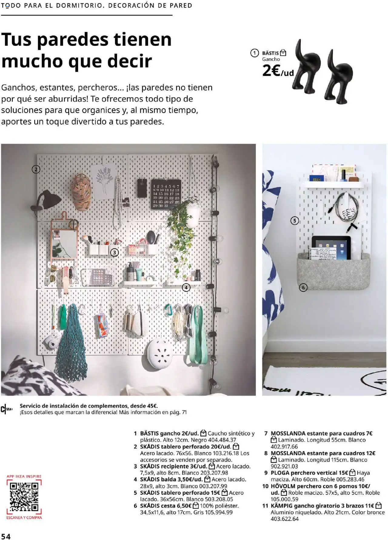 Catálogo IKEA Accesorios y decoración │ válido desde el 25.09.2025 | Página: 54 | Productos: Perchero, Té, Estante, Cesta