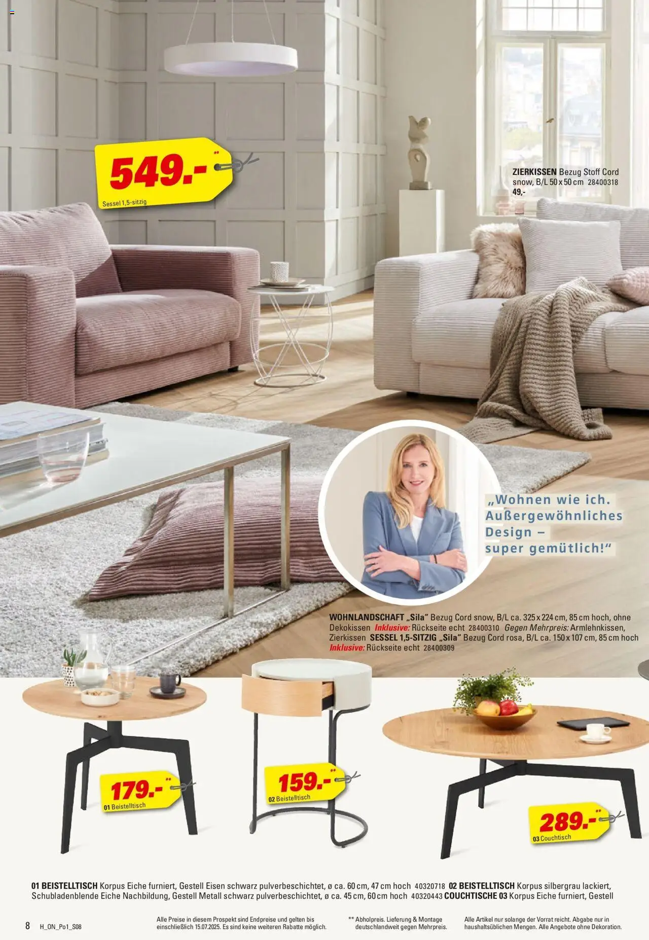 Höffner - Polster Spezial - gültig ab dem 03.06.2025 | Seite: 8 | Produkte: Wohnlandschaft, Beistelltisch, Sessel, Couchtisch