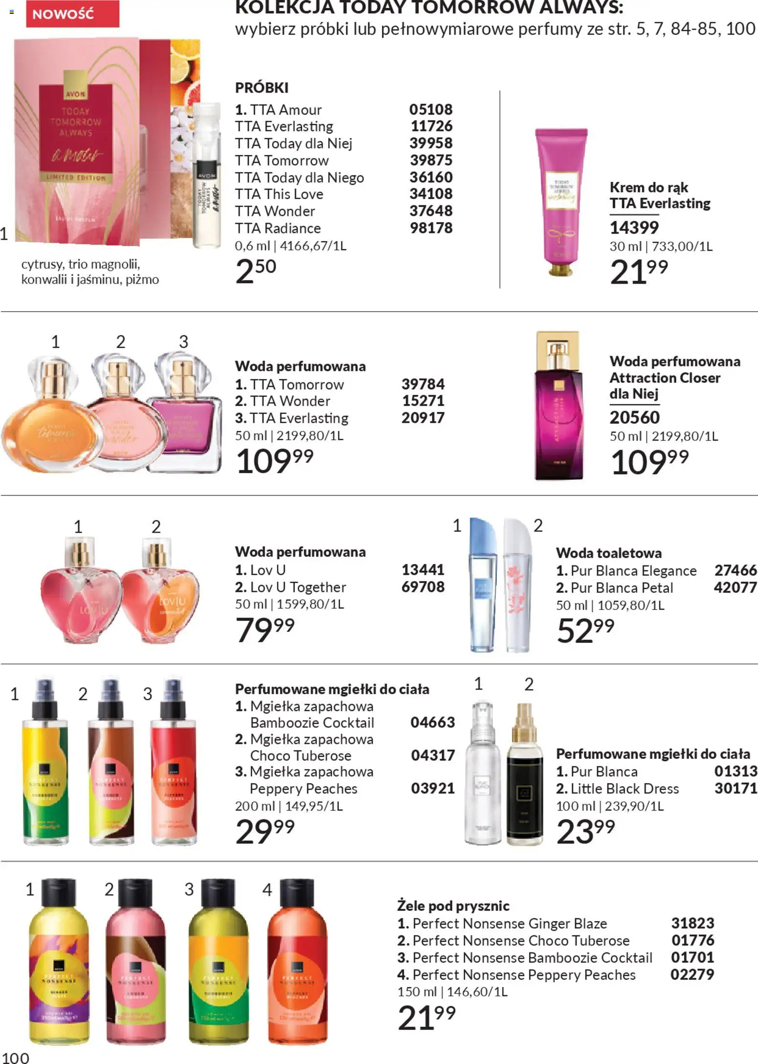 Avon Katalog 3 2026 od 01.03.2026 | Strona: 100 | Produkty: Prysznic, Perfumy, Woda toaletowa, Woda
