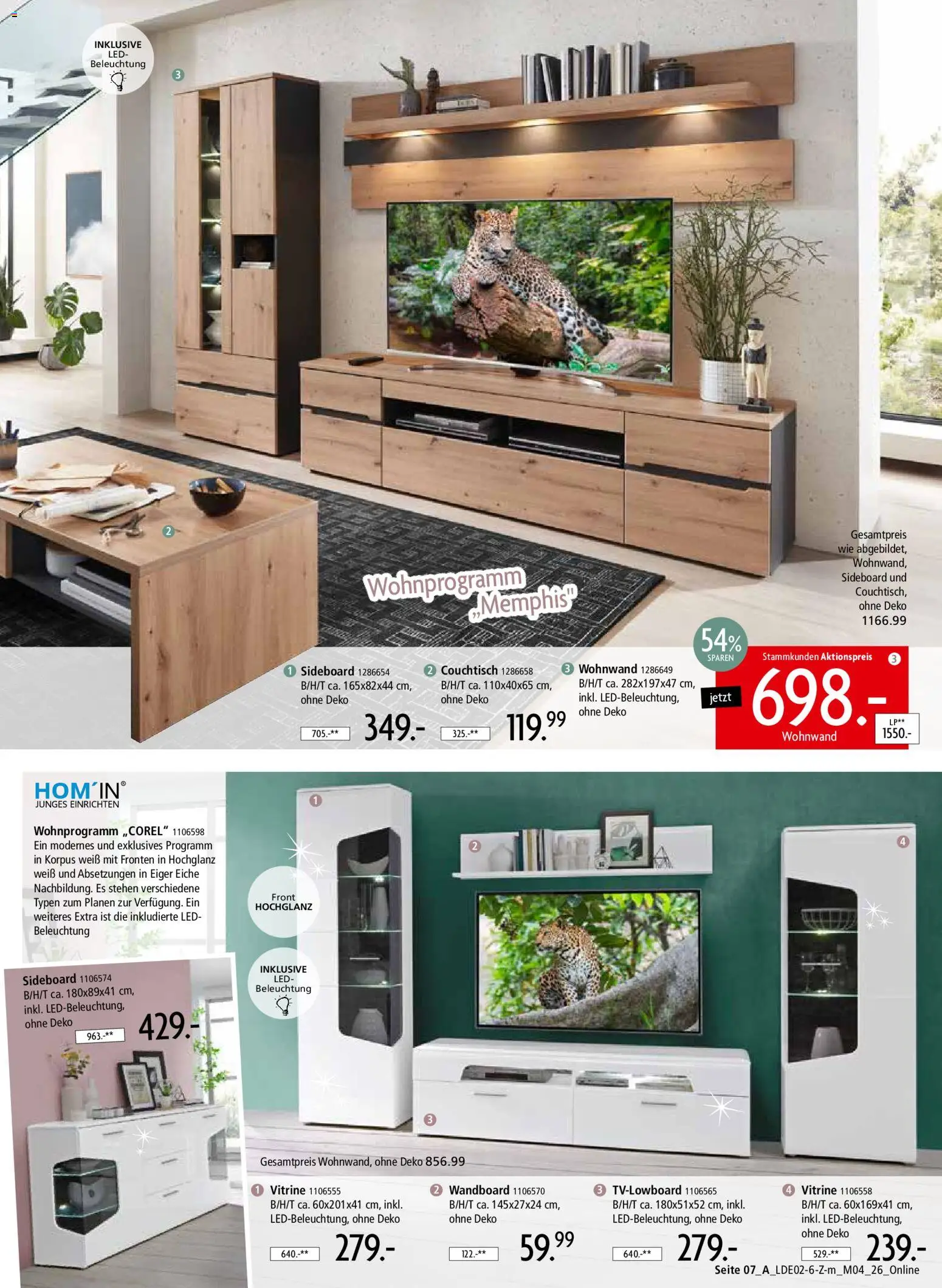 Zurbrüggen Prospekt 	 – gültig ab 22.02.2026 | Seite: 9 | Produkte: Sideboard, Wohnwand, Wandboard, Couchtisch