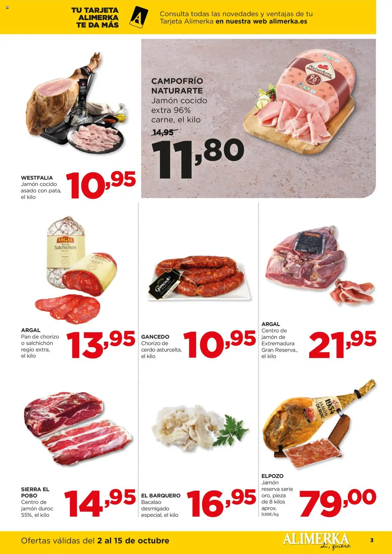 Alimerka folleto Asturias │ válido desde el 02.10.2025 | Página: 3 | Productos: Pan, Jamón, Jamón cocido, Té