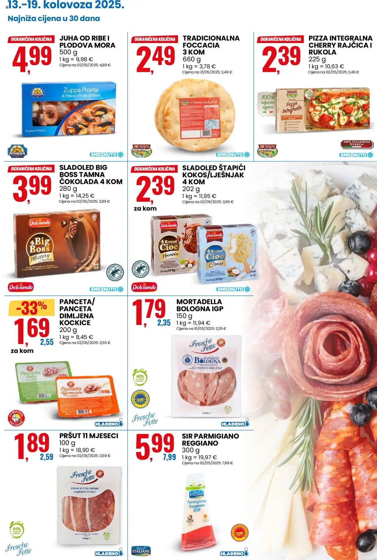 Eurospin katalog | vrijedi od 13.08.2025 | Stranica: 3 | Proizvodi: Sir, Pizza, Pršut, Panceta