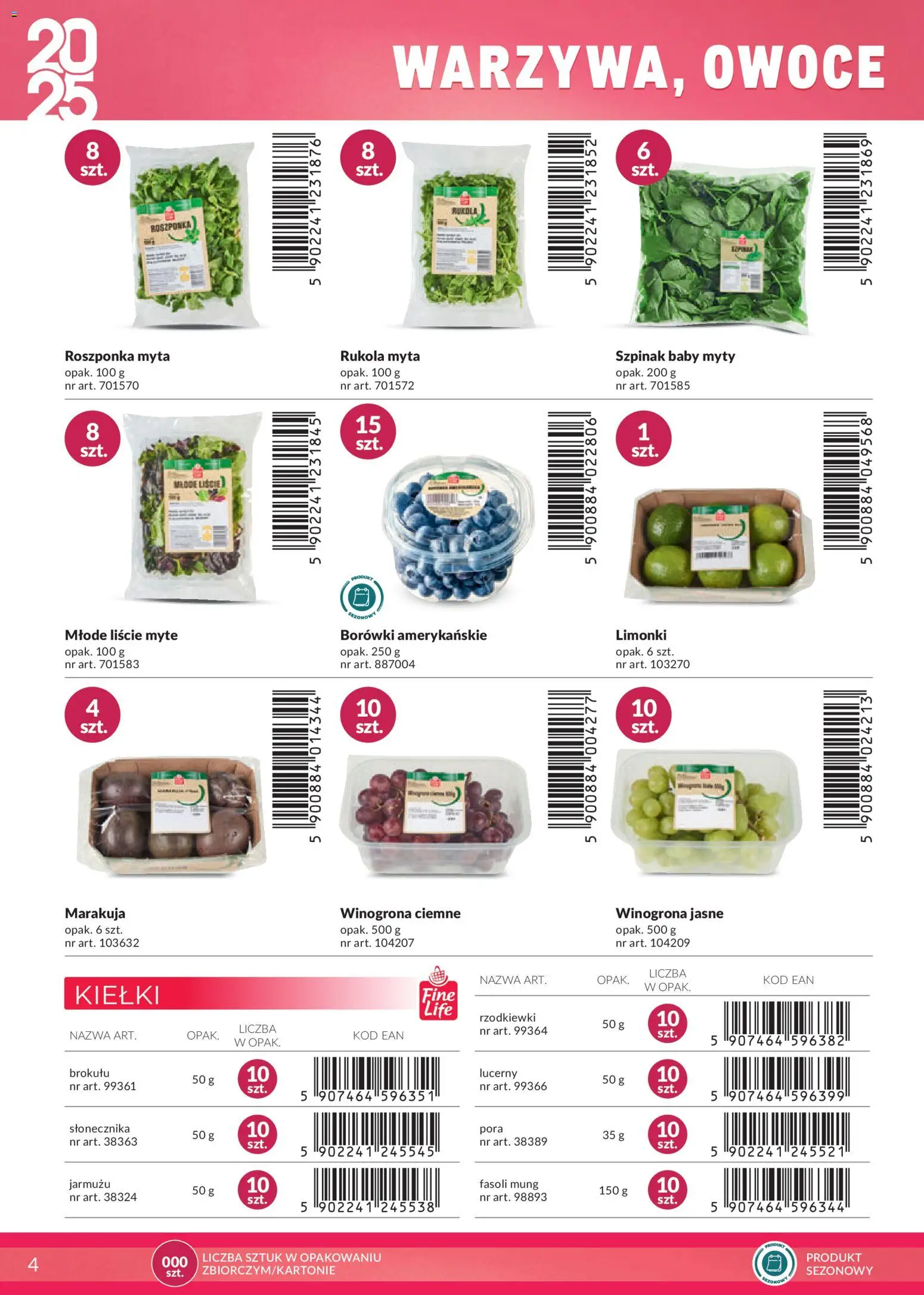Makro Gazetka - Katalog marki własne dla Twojego sklepu od 28.04.2025 | Strona: 4 | Produkty: Rukola, Szpinak, Roszponka, Owoce