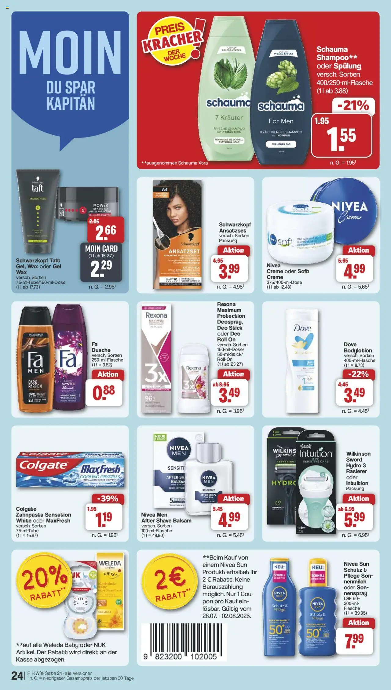Famila Nordwest Prospekt 	 - gültig ab dem 28.07.2025 | Seite: 30 | Produkte: Rasierer, Tür, Shampoo, Zahnpasta