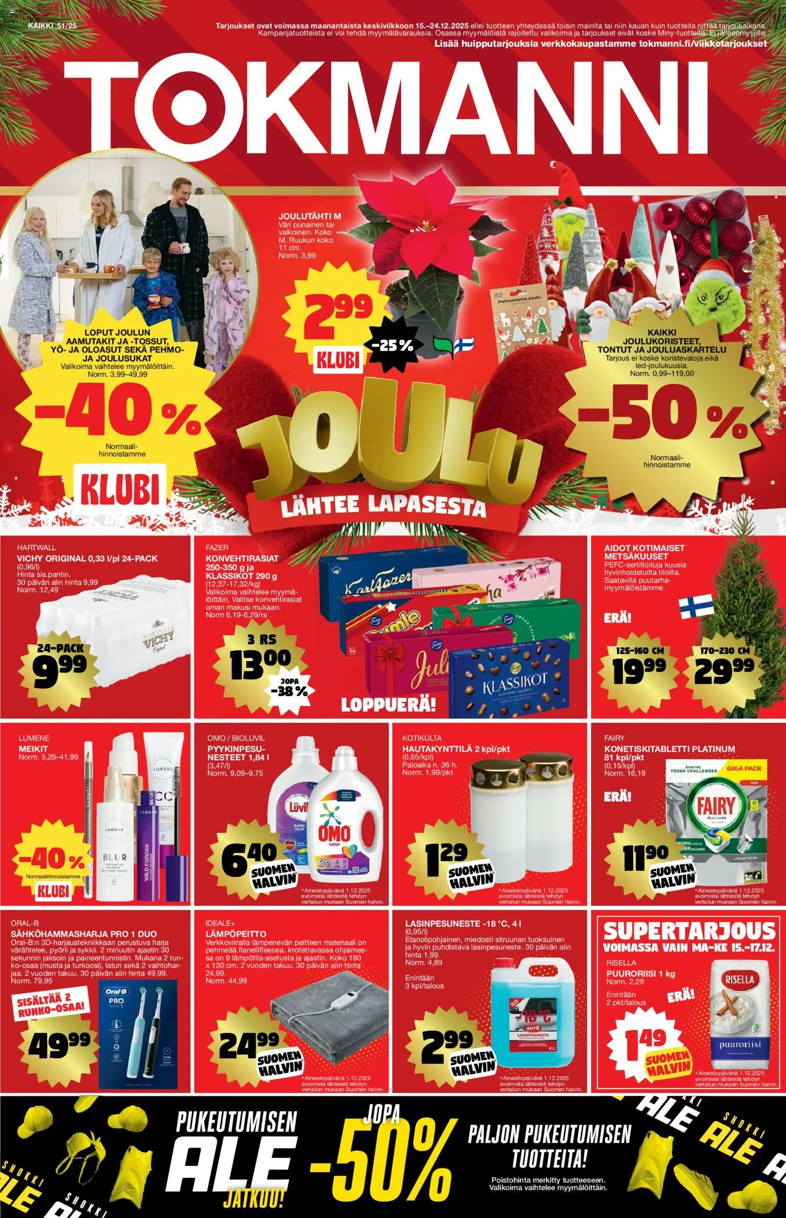 Tokmanni tarjoukset – voimassa 15.12.2025 alkaen | Sivu: 1 | Tuotteet: Sähköhammasharja, Harja, Lasinpesuneste, Laturi