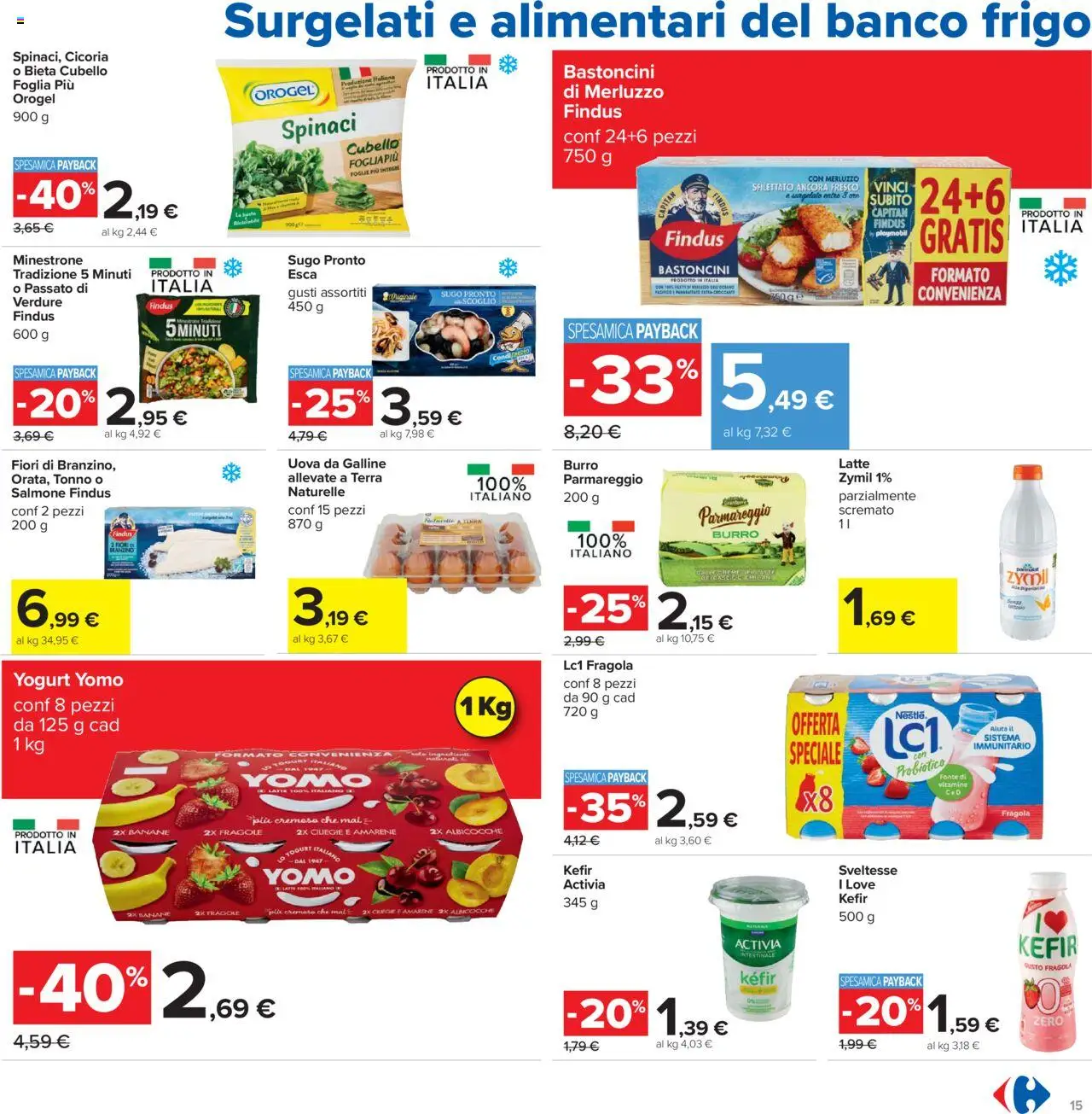 Volantino Carrefour del 05.09.2025 | Pagina: 15 | Prodotti: Verdure, Latte, Burro, Sugo