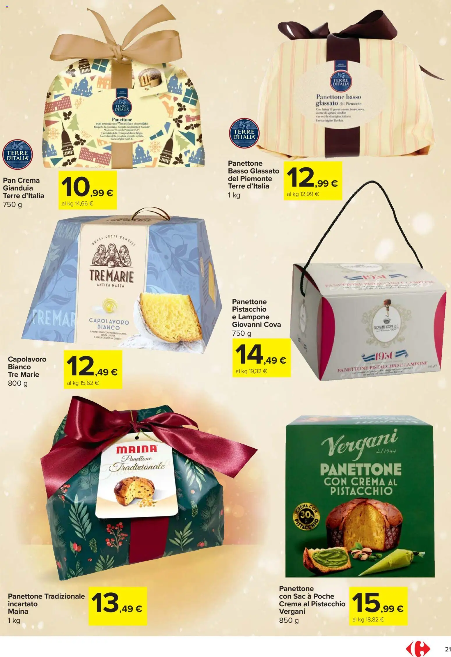 Volantino Carrefour del 27.11.2025 | Pagina: 21 | Prodotti: Crema, Burro, Lampone, Panettone